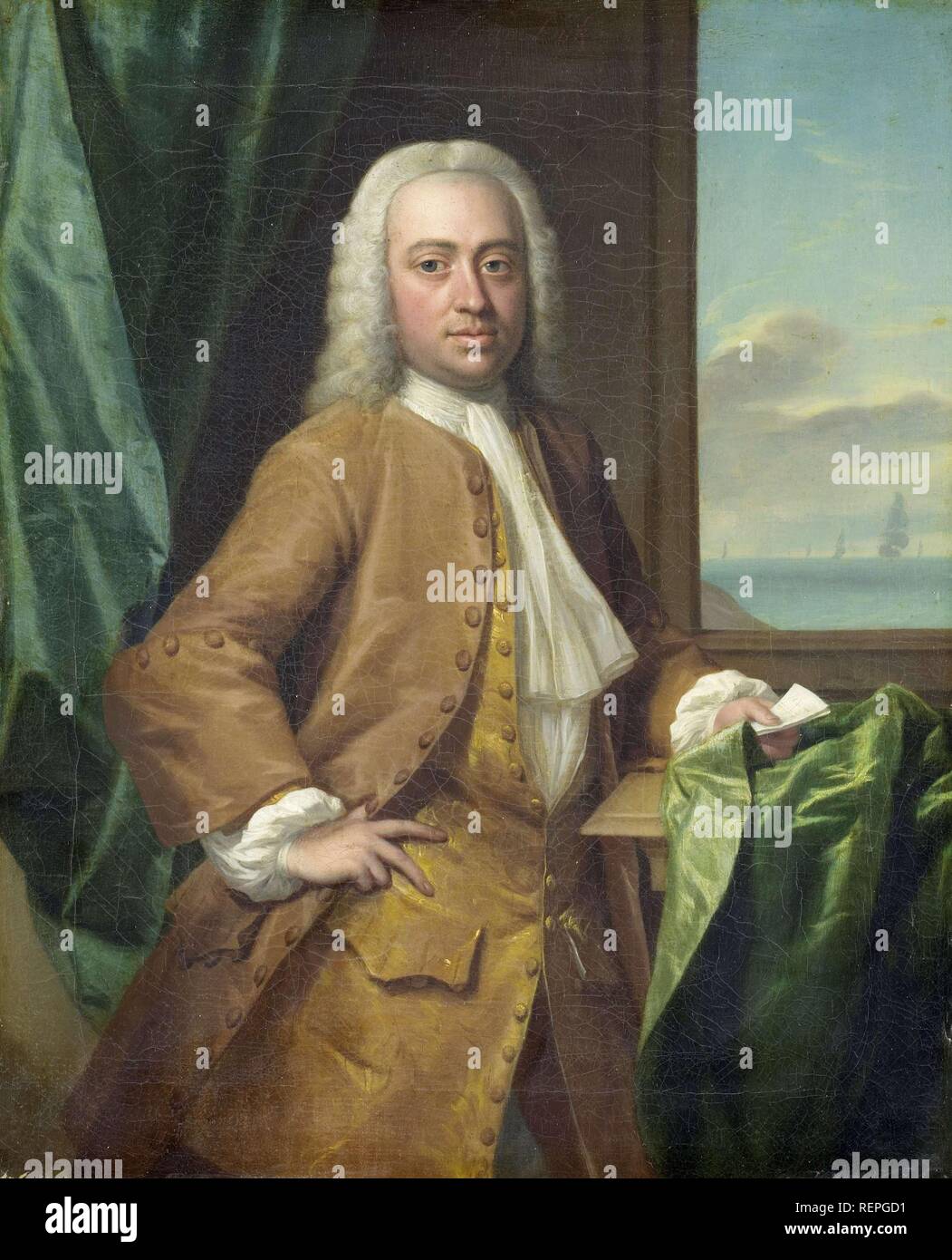 Isaac Parker (1702-55), marchand de Middelburg. Dating : 1734. Dimensions : H 51 cm × w 41 cm ; d 7,5 cm. Musée : Rijksmuseum, Amsterdam. Auteur : Philip van Dijk. Banque D'Images