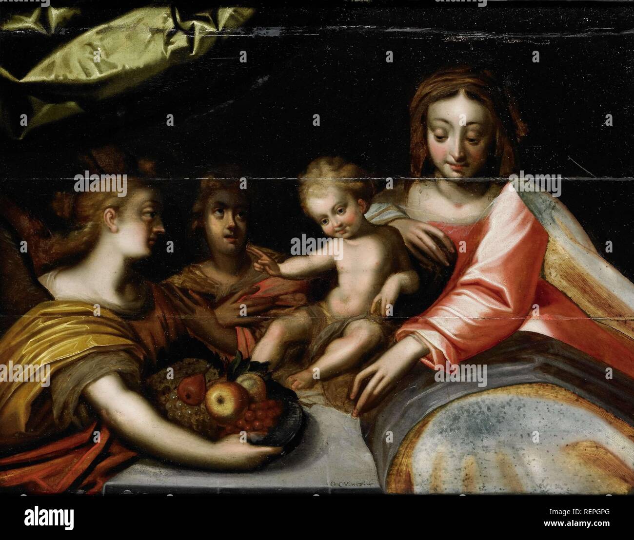 La Sainte Vierge à l'enfant. Dating : ch. 1400 - c. 1950. Dimensions : H 64,5 cm × 84,6 cm × w t 1,8 cm ; d 6.5 cm. Musée : Rijksmuseum, Amsterdam. Banque D'Images