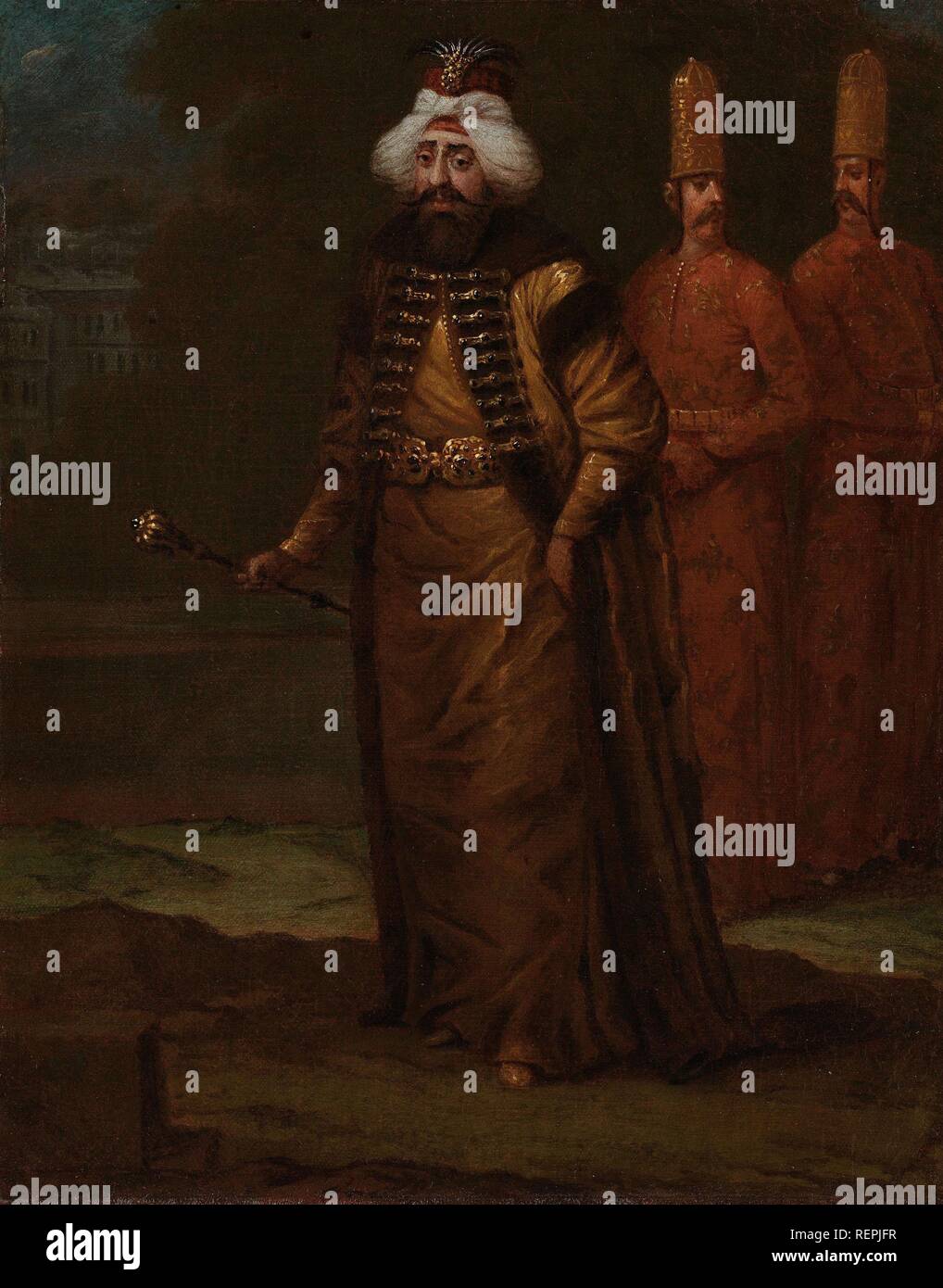 Le sultan Ahmed III. Dating : ch. 1727 - c. 1730. Dimensions : H 33,5 cm × w 27 cm ; w 1,2 kg. Musée : Rijksmuseum, Amsterdam. Auteur : Jean Baptiste Vanmour. Vanmour (Van Mour), Jean-Baptiste. Banque D'Images