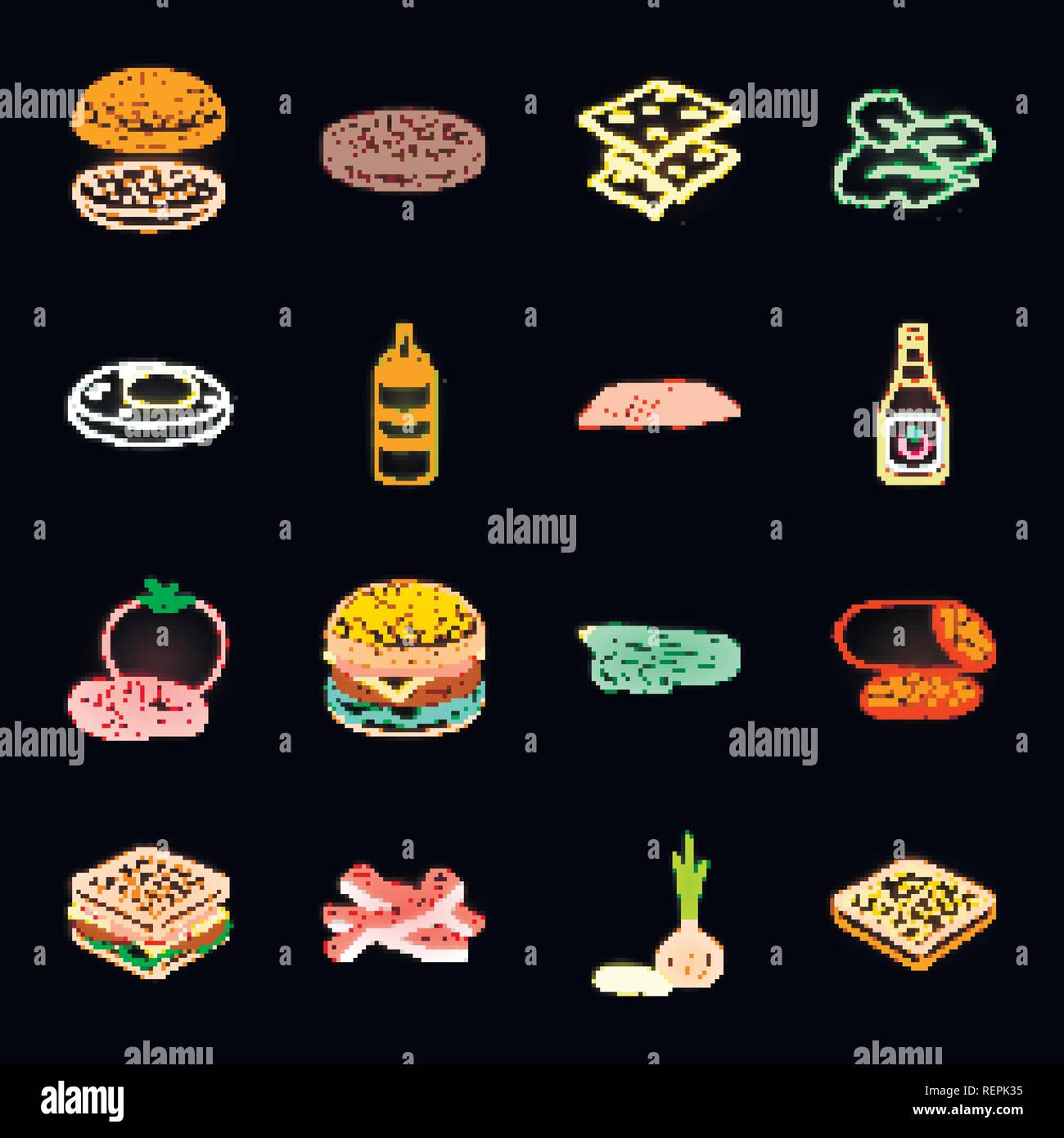 Enseigne De Lampe Au Néon Pour L'hamburger Illustration de Vecteur -  Illustration du décoration, advertising: 73595700