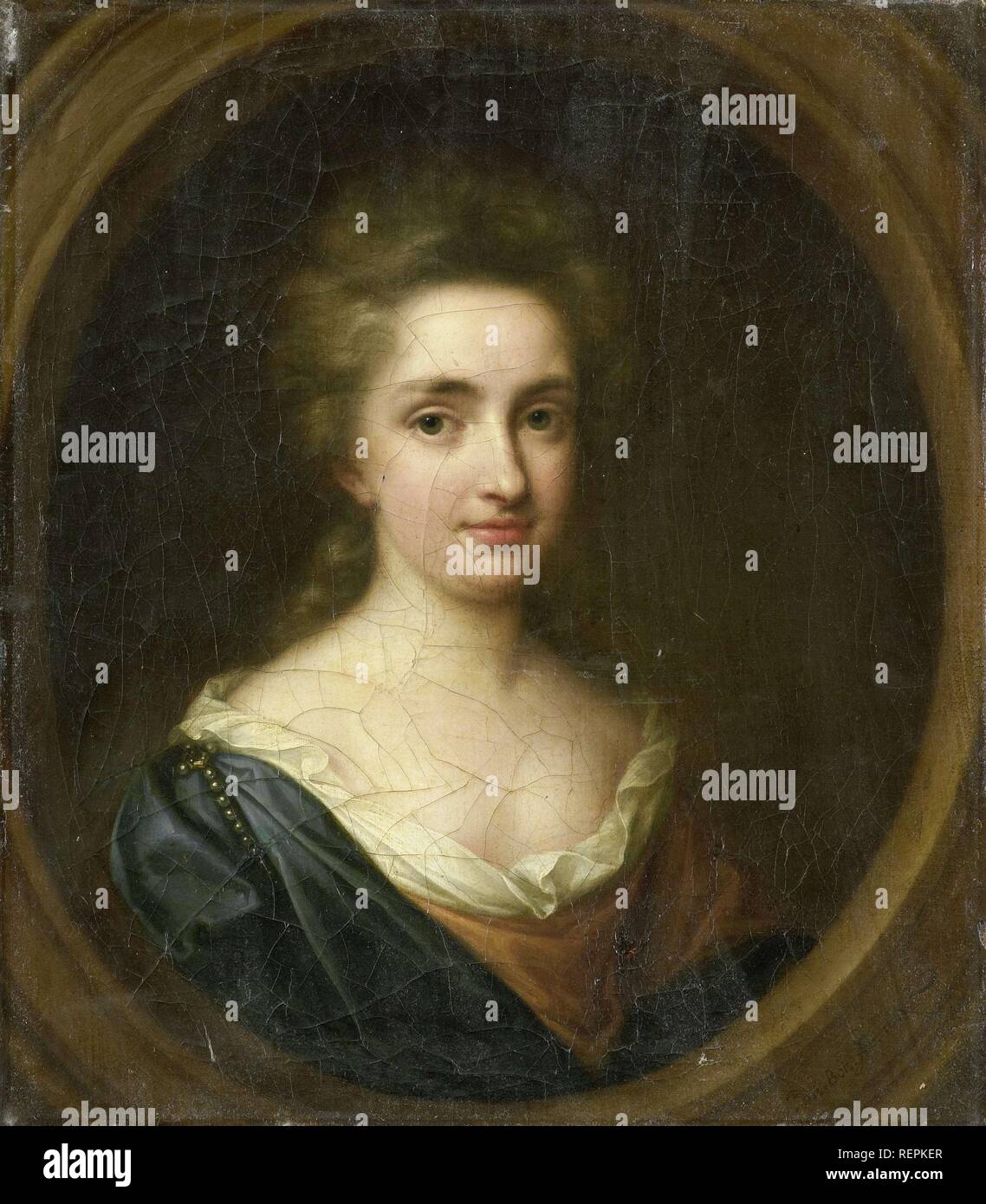 Johanna Van Citters (1672-1740), Sœur d'Anna Van Citters. Dating : 1693. Dimensions : H 37 cm × w 32 cm ; d 3.5 cm. Musée : Rijksmuseum, Amsterdam. Auteur : Simon Dubois. Banque D'Images