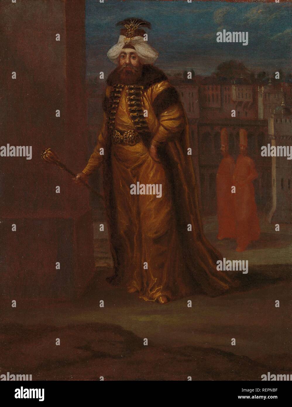 Le Sultan Mahmud I. Dating : ch. 1730 - c. 1737. Dimensions : H 33,5 cm × w 26,5 cm. Musée : Rijksmuseum, Amsterdam. Auteur : Jean Baptiste Vanmour. JEAN-BAPTISTE VANMOUR. Vanmour (Van Mour), Jean-Baptiste. Banque D'Images