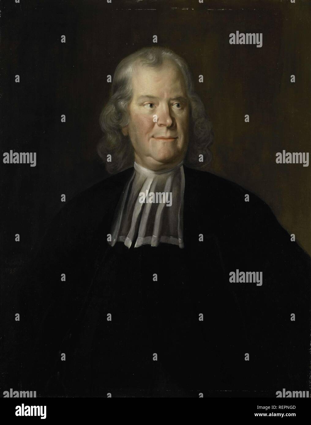 Portrait du docteur Herman Boerhaave, professeur à l'Université de Leyde. Dating : 1735. Dimensions : H 90 cm × w 70 cm. Musée : Rijksmuseum, Amsterdam. Auteur : Cornelis TROOST. Banque D'Images