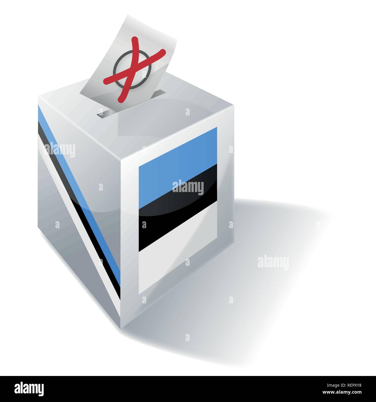 Boîte de scrutin des élections d'état et de l'Estonie Illustration de Vecteur