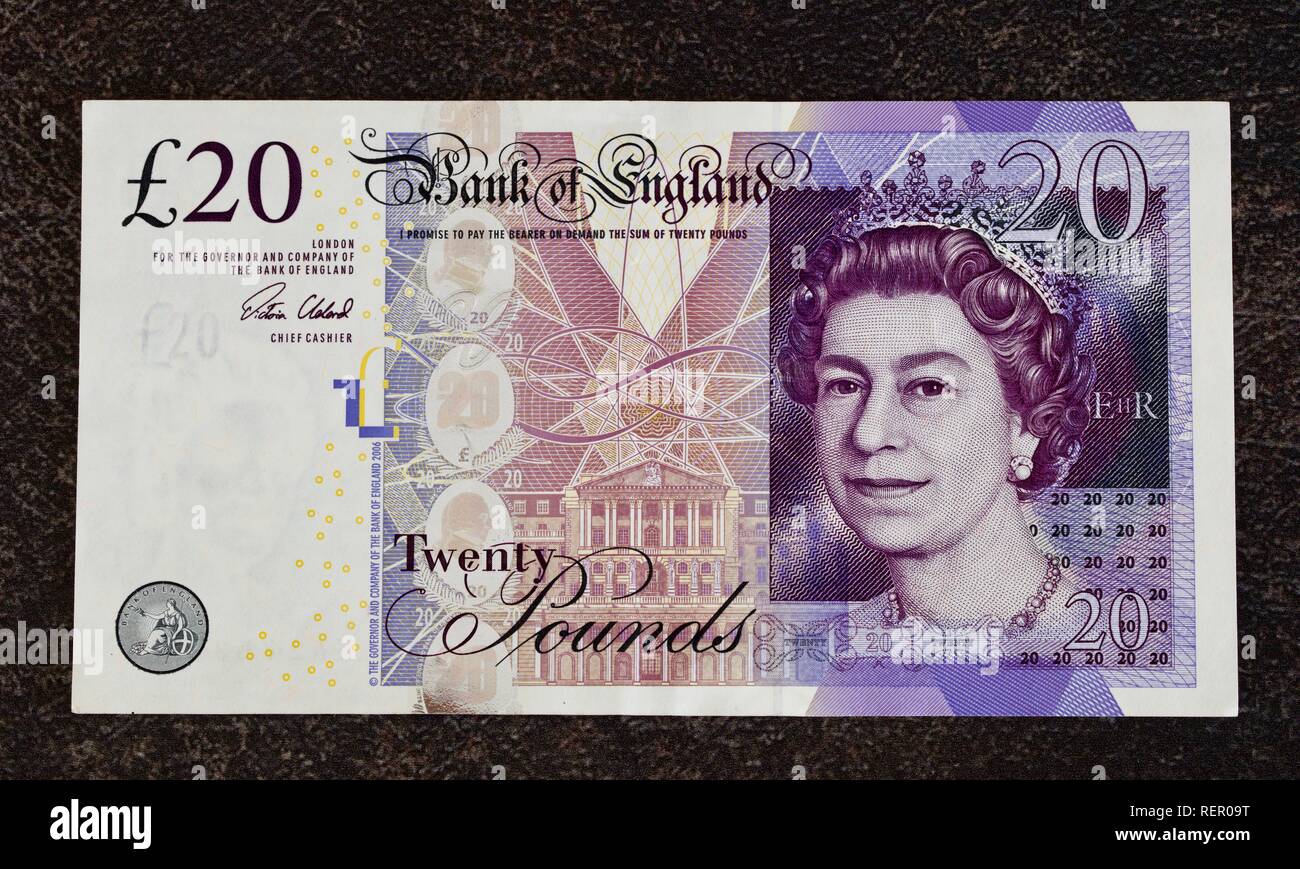 Banque d'Angleterre €20 note Banque D'Images