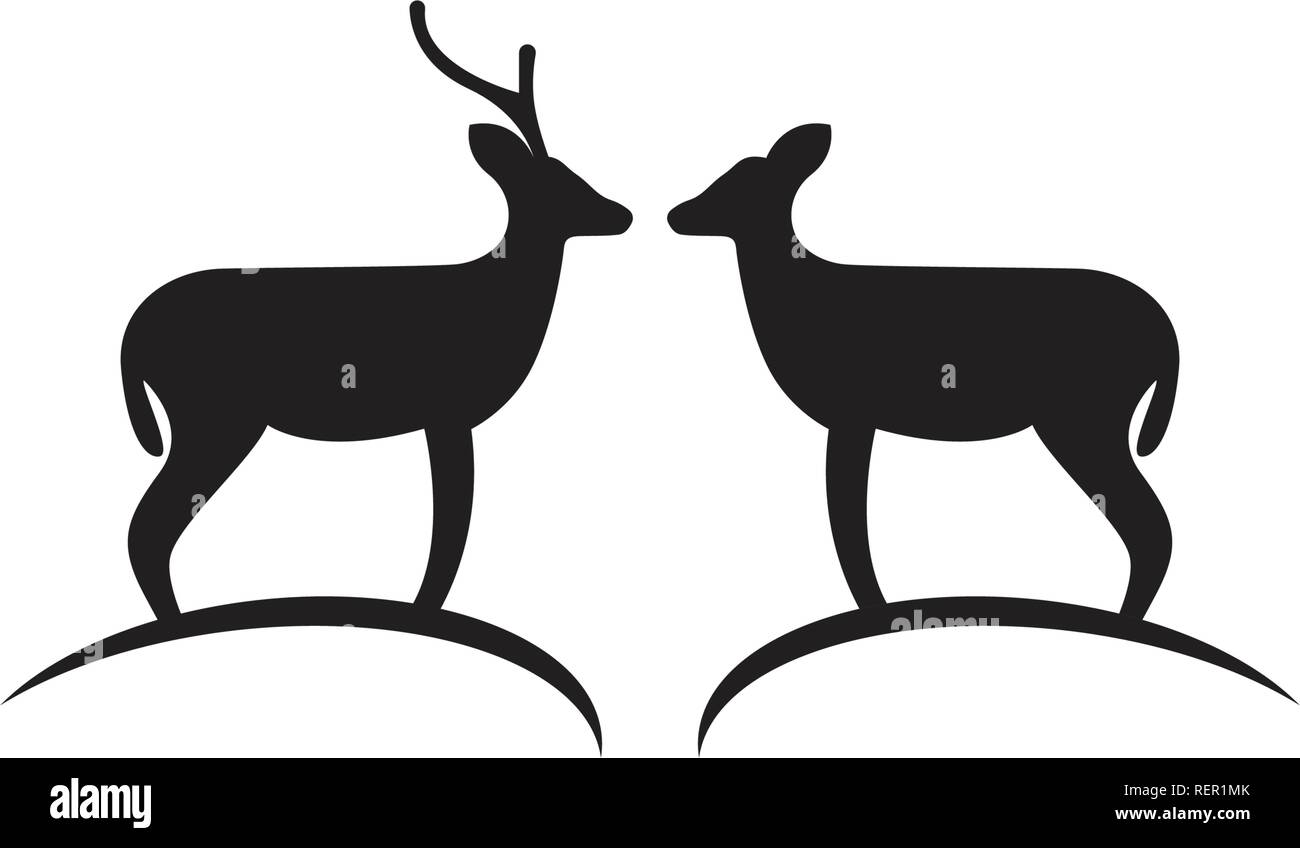 Symbole et logo cerf Illustration de Vecteur