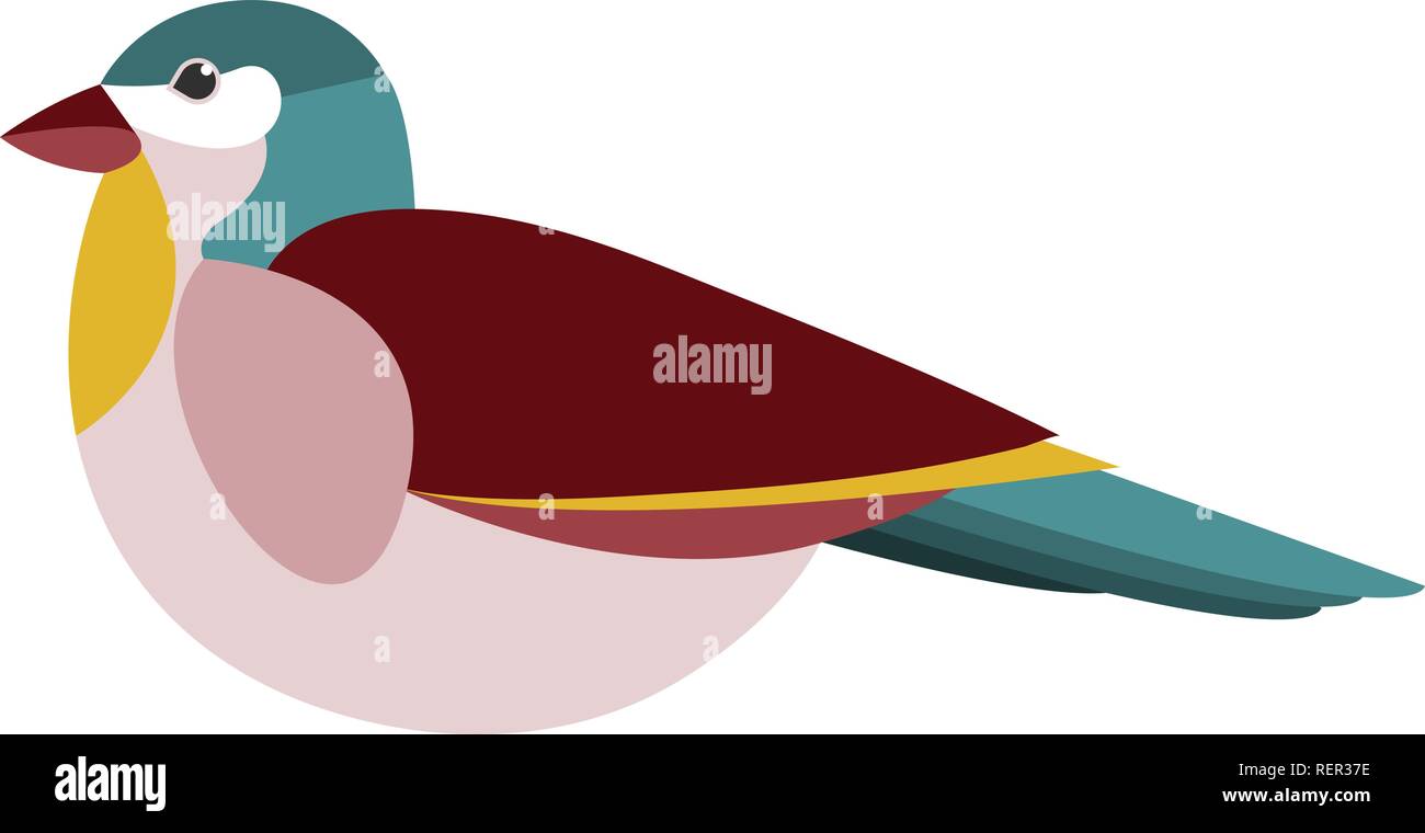 Illustration vecteur mignon et simple d'oiseaux colorés. Illustration de Vecteur