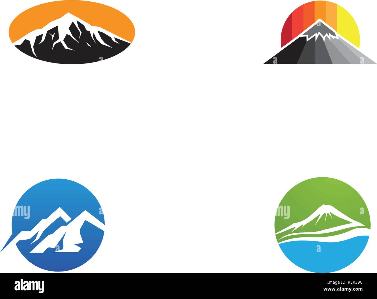 Modèle logo Vector Mountain Illustration de Vecteur