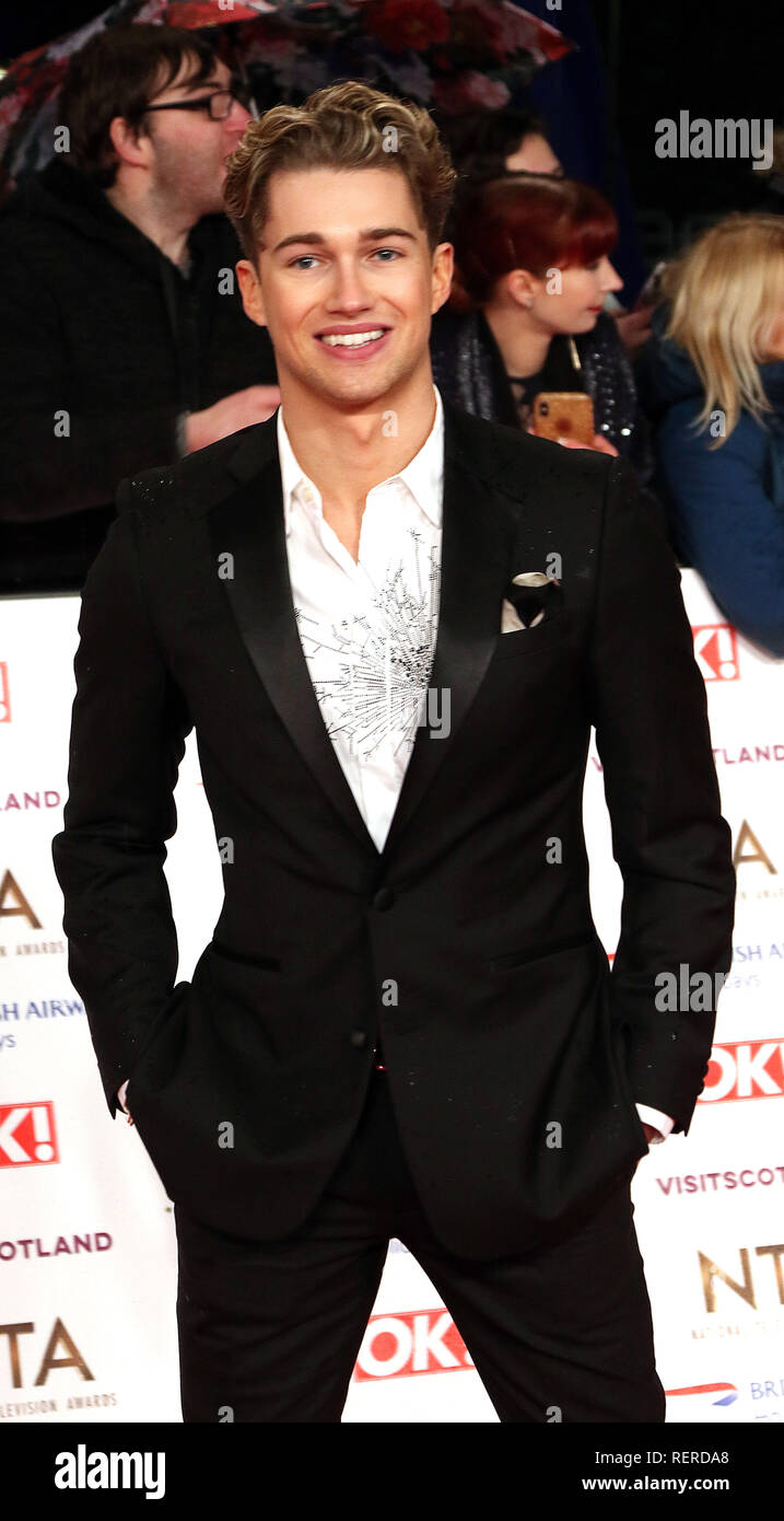 Londres, Royaume-Uni. 22 janvier, 2019. AJ Pritchard, National Television Awards, l'O2, Londres, Royaume-Uni, 22 janvier 2019, photo de Richard Goldschmidt : Riche de crédit Gold/Alamy Live News Banque D'Images