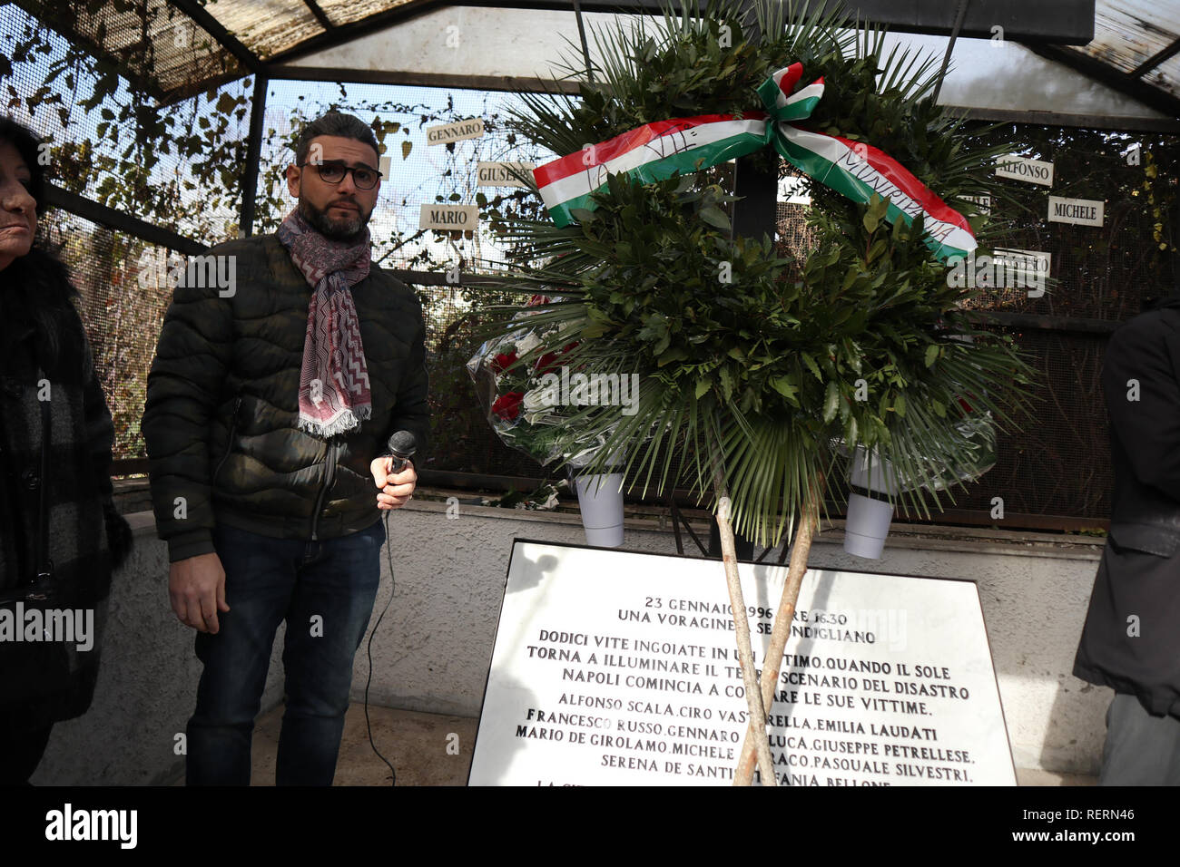 23 janvier 2019 - Secondigliano (Na), Italie 23 mai 2019 - il y a 23 ans le  massacre de la Secondigliano Quadrivio : l'effondrement d'un tunnel  souterrain qui a causé l'explosion d'un