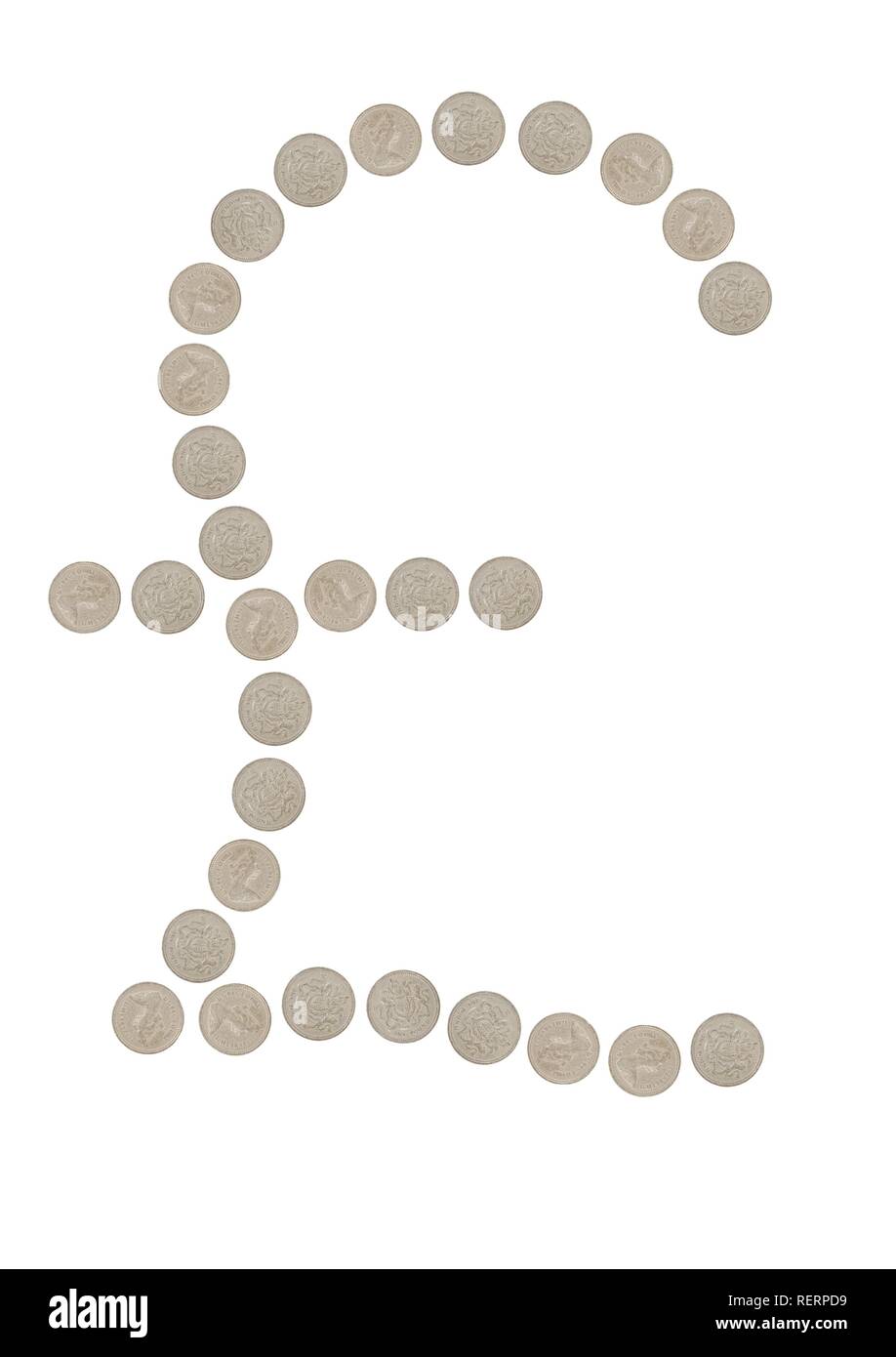 Une livre de monnaie dans la forme du symbole dièse Banque D'Images