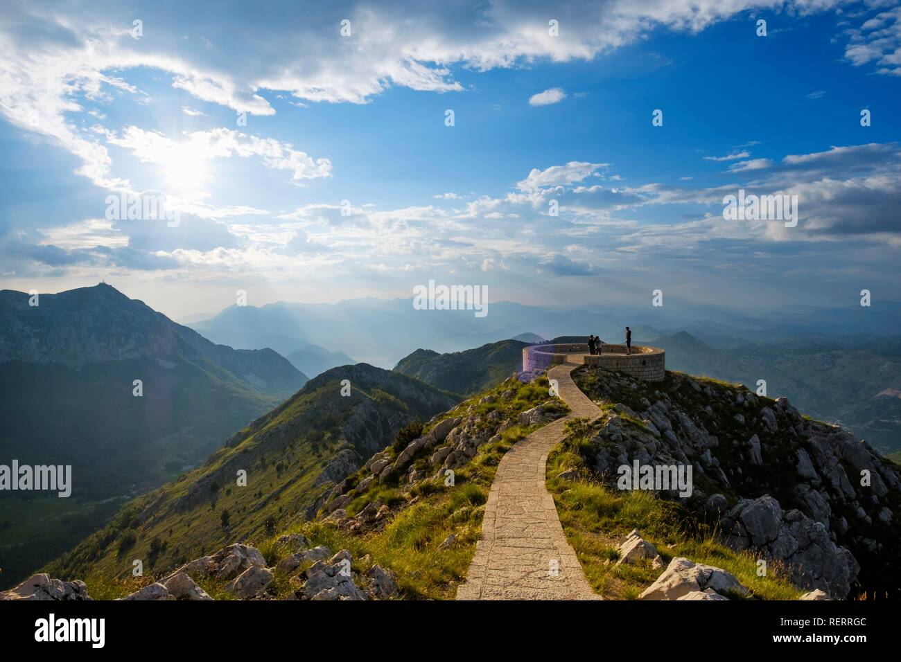 Plate-forme d'observation sur Jezerski Vrh, le parc national de Lovcen, près de Cetinje, Monténégro Banque D'Images