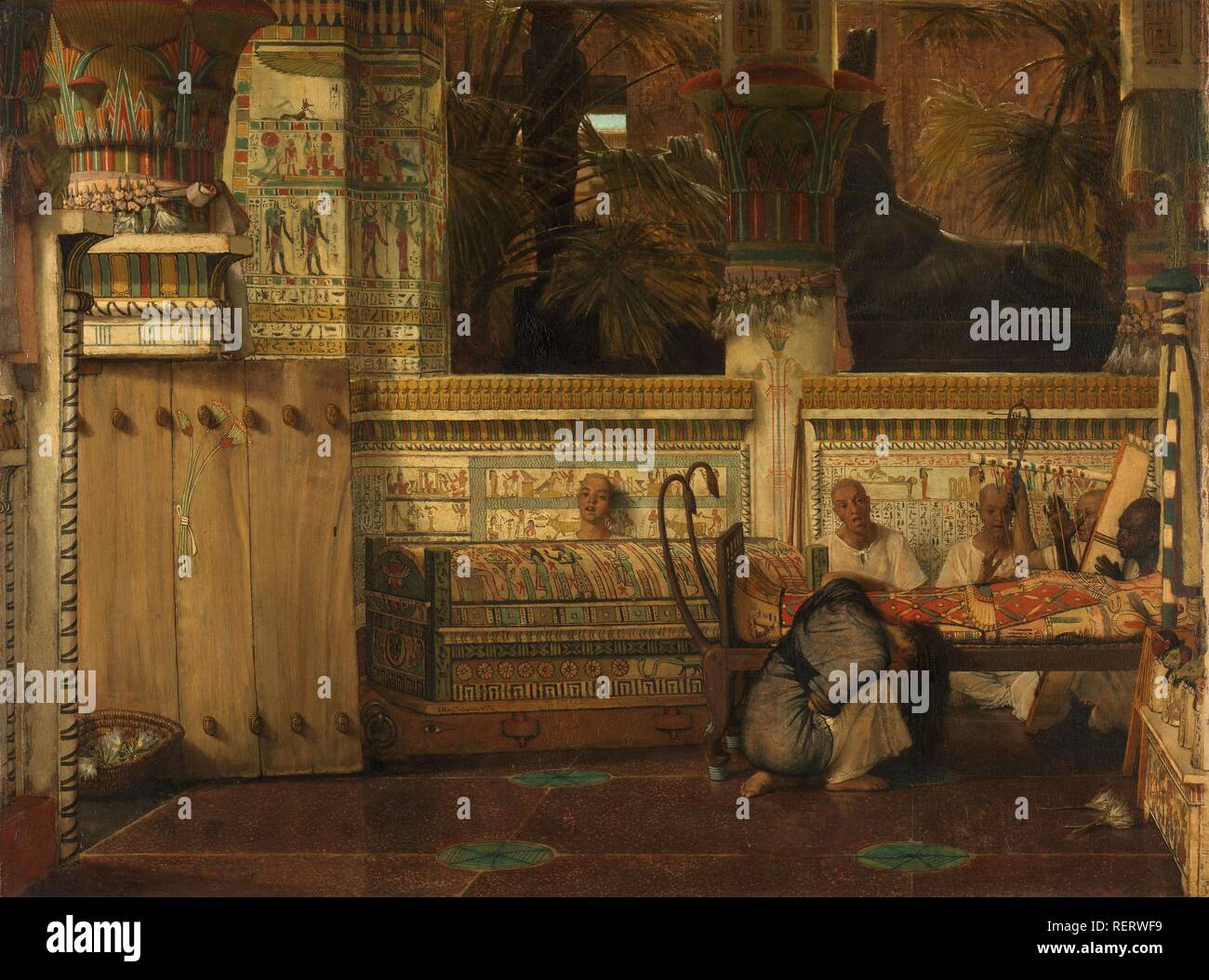 La veuve de l'Égypte. Dating : 1872. Dimensions : H 74,9 cm × 99,1 cm w. Musée : Rijksmuseum, Amsterdam. Auteur : Lourens Alma Tadema. Lawrence Alma-Tadema. ALMA-TADEMA, Sir Lawrence. Banque D'Images