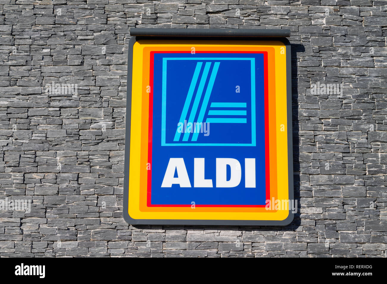 Aldi shop sign Banque D'Images