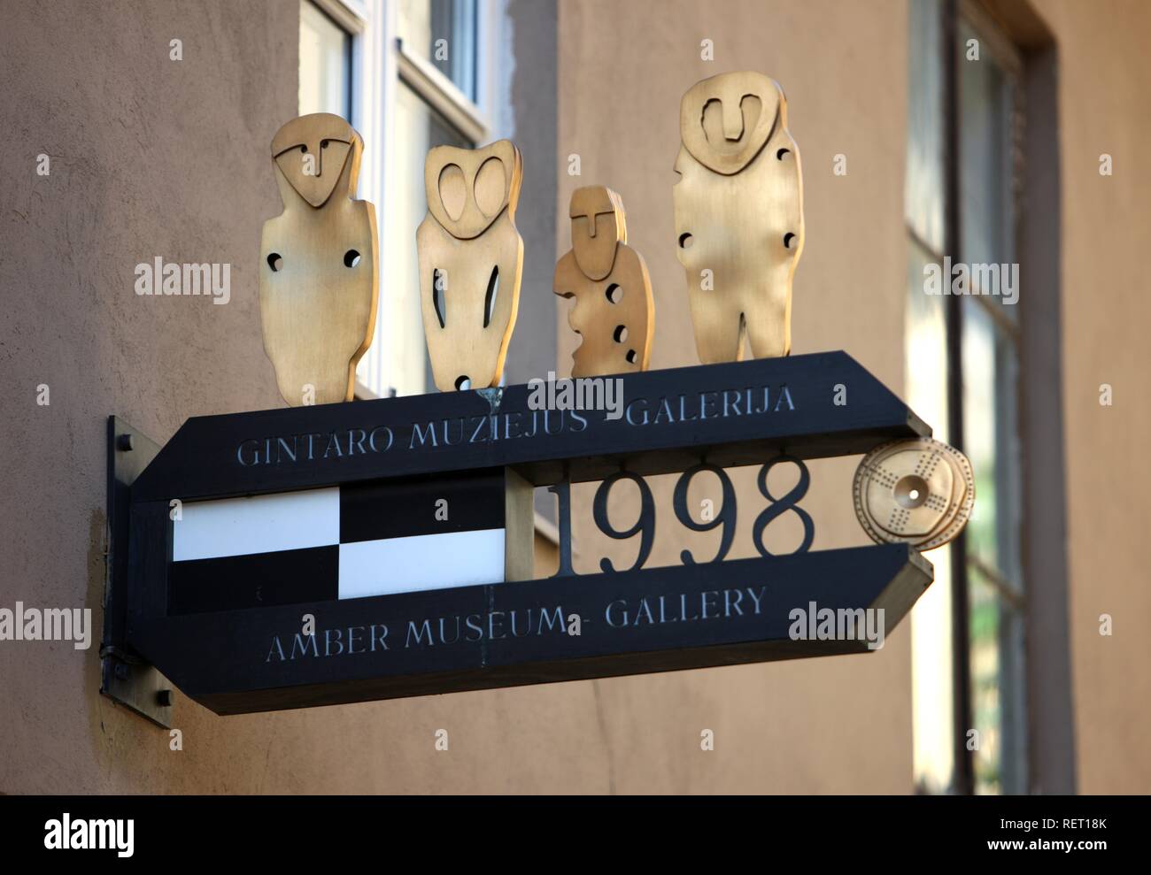 Musée de l'Ambre, signe, Vilnius, Lituanie, Pays Baltes, au nord-est de l'Europe Banque D'Images