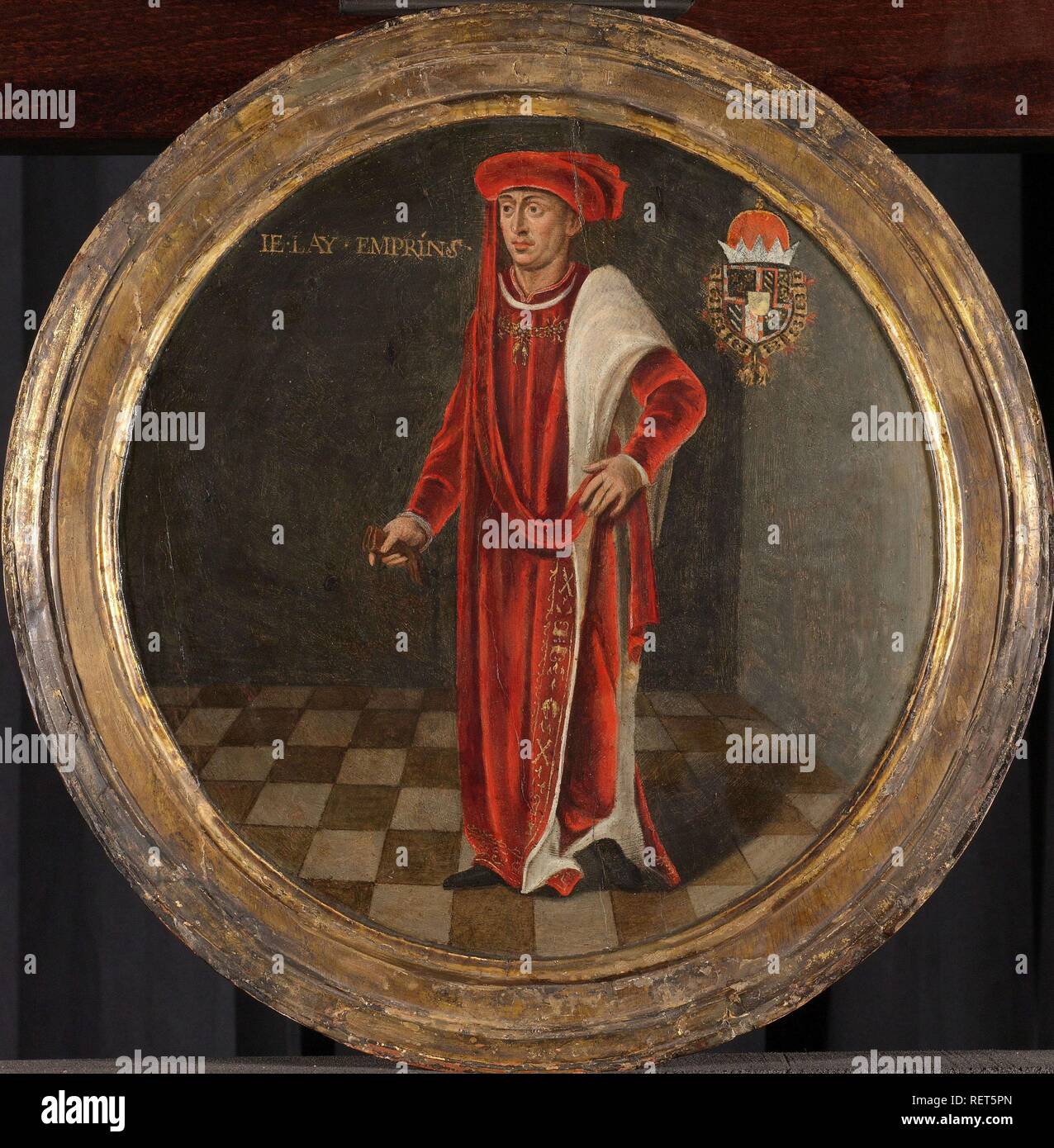 Portrait de Charles le Téméraire, Duc de Bourgogne. Dating : ch. 1460 - c. 1480. Lieu : sud des Pays-Bas. Mesures : support : d 39 cm (avec cadre d'origine) × t 3,3 cm (surface peinte). Musée : Rijksmuseum, Amsterdam. Banque D'Images