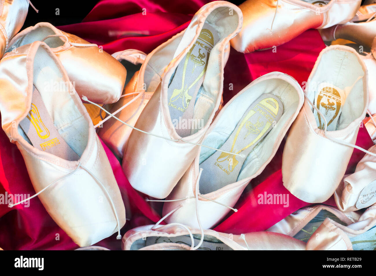 Des chaussons de ballet rose - Londres, Angleterre Banque D'Images