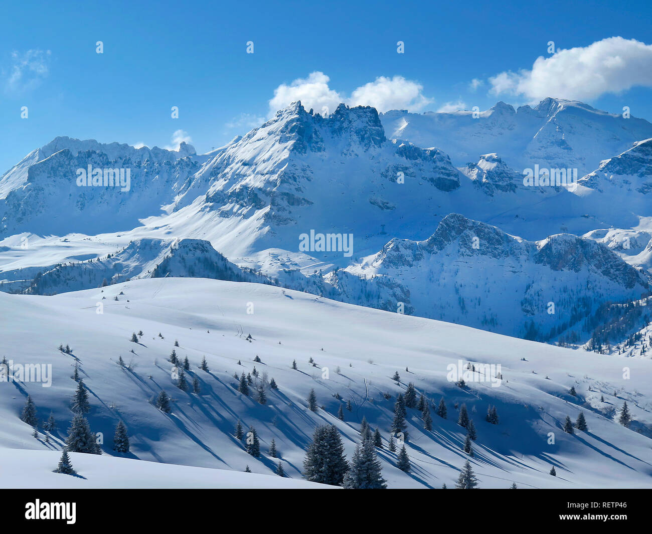 Massif Marmolada, Dolomites, Italie Banque D'Images