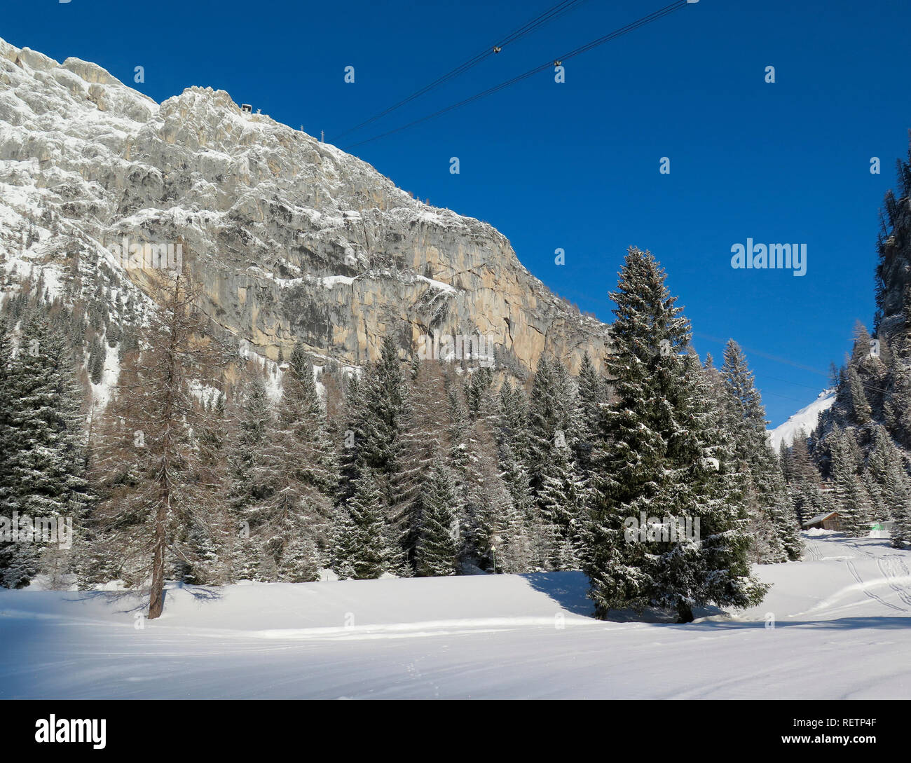 Massif Marmolada près de Malga Ciapela, Dolomites, Italie Banque D'Images