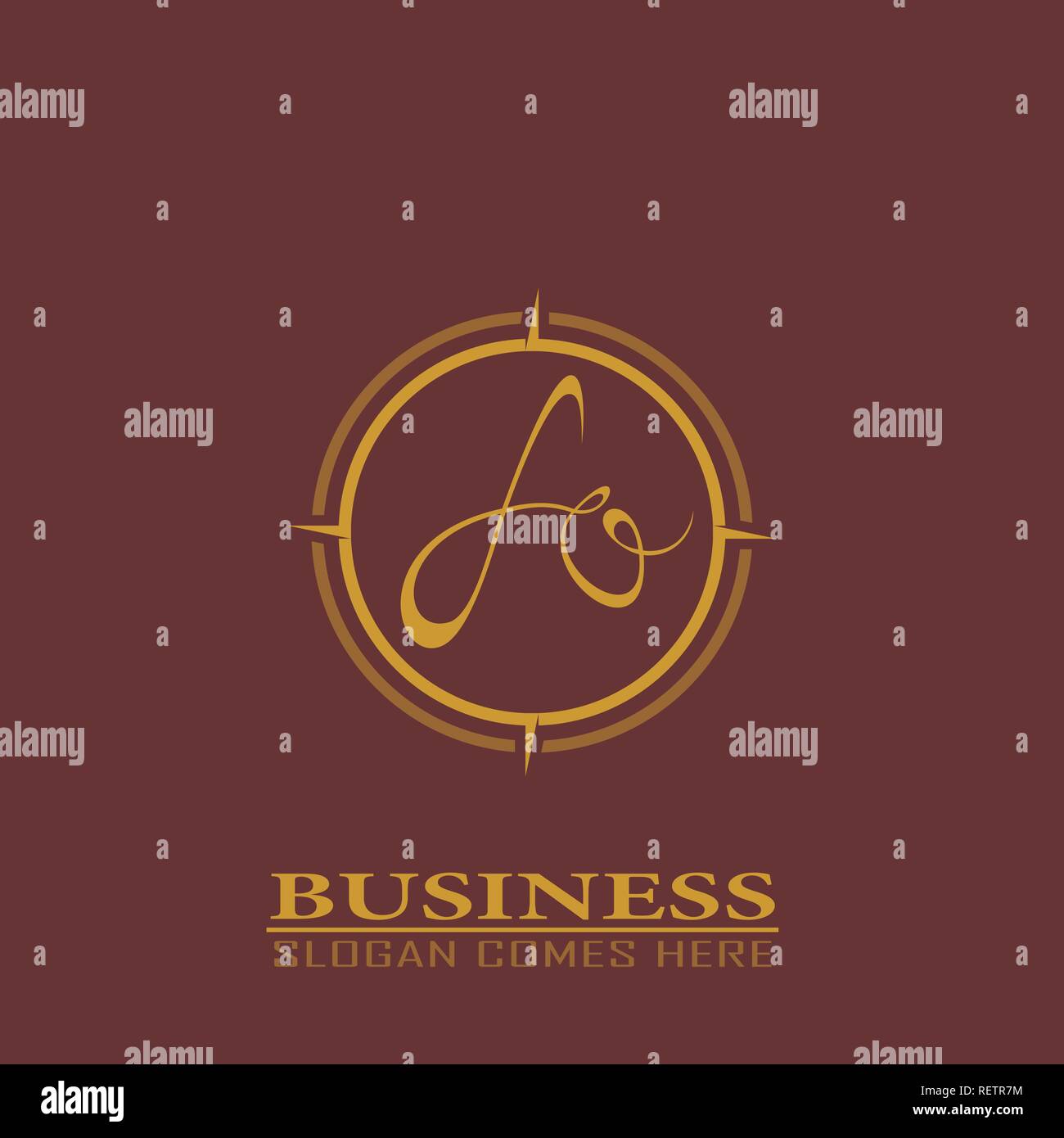 Des illustrations d'étiquettes vintage, lettre initiale logo Fo modèle. Illustration de Vecteur