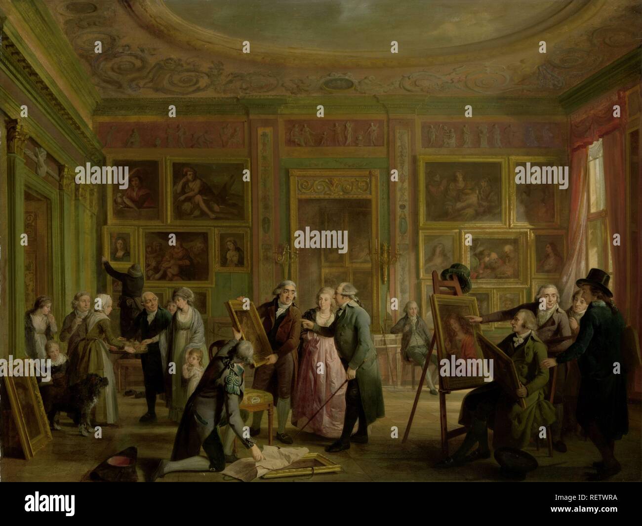 La Galerie d'Art de Josephus Augustinus Brentano. Dating : ch. 1790 - c. 1799. Lieu : Pays-Bas. Dimensions : H 64,3 cm × 84,3 cm w. Musée : Rijksmuseum, Amsterdam. Auteur : Adriaan de Lelie. Banque D'Images