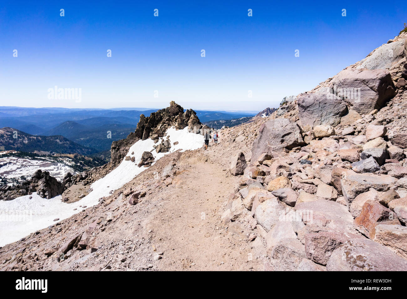 Sentier de randonnée pédestre à pic Lassen Lassen Volcanic National Park, Californie du Nord, Banque D'Images