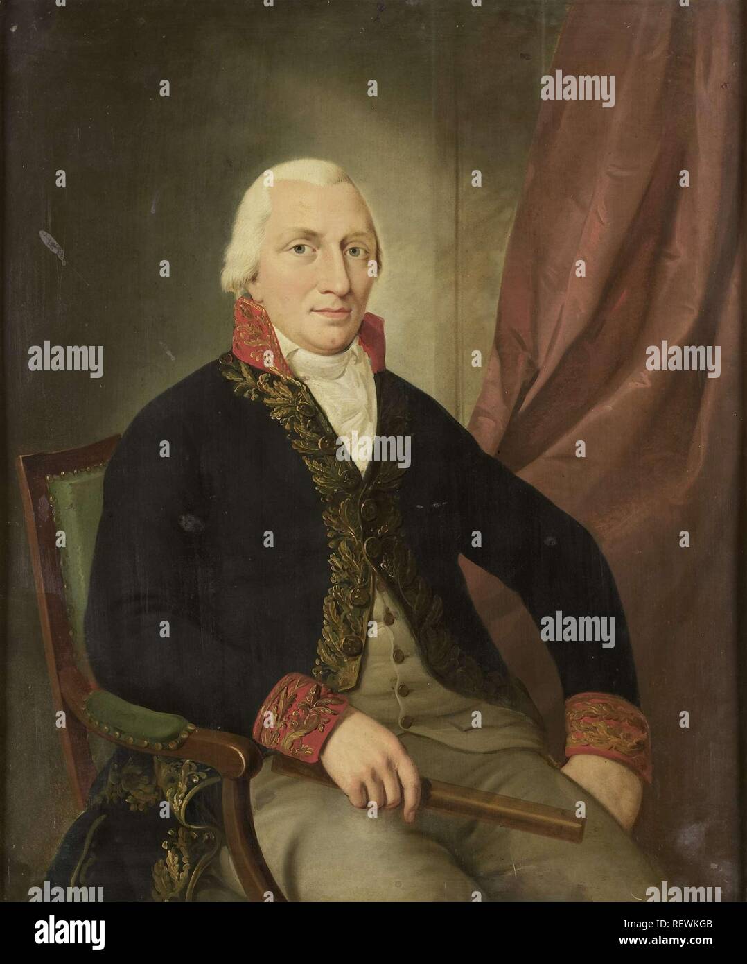 Portrait d'Albertus Henricus Wiese, Gouverneur général de la Dutch East Indies. Dating : 1805 - 1810. Dimensions : h 105 cm × w 91 cm ; d 5,8 cm ; w 34 kg. Musée : Rijksmuseum, Amsterdam. Auteur : Adriaan de Lelie (attribué à). Banque D'Images