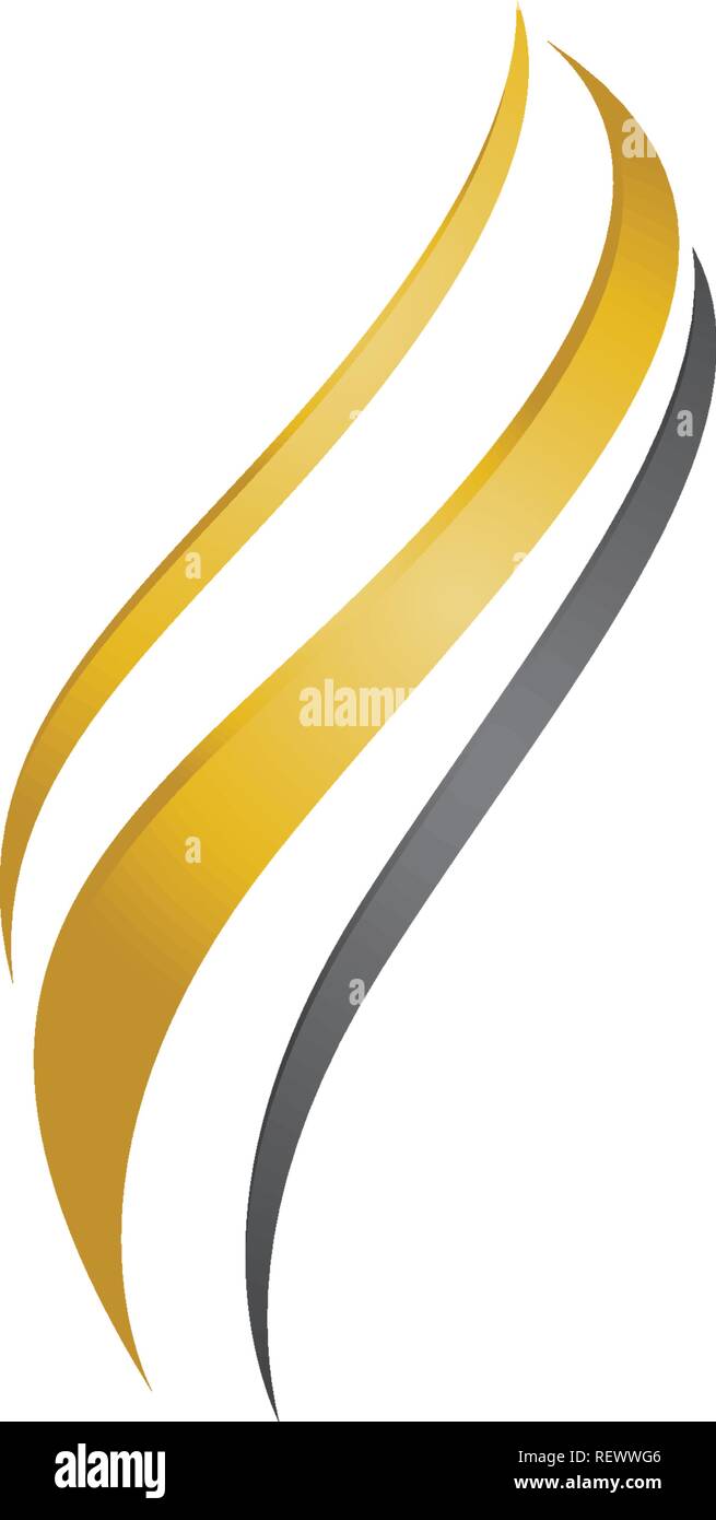 Logo vague de cheveux et des symboles Illustration de Vecteur