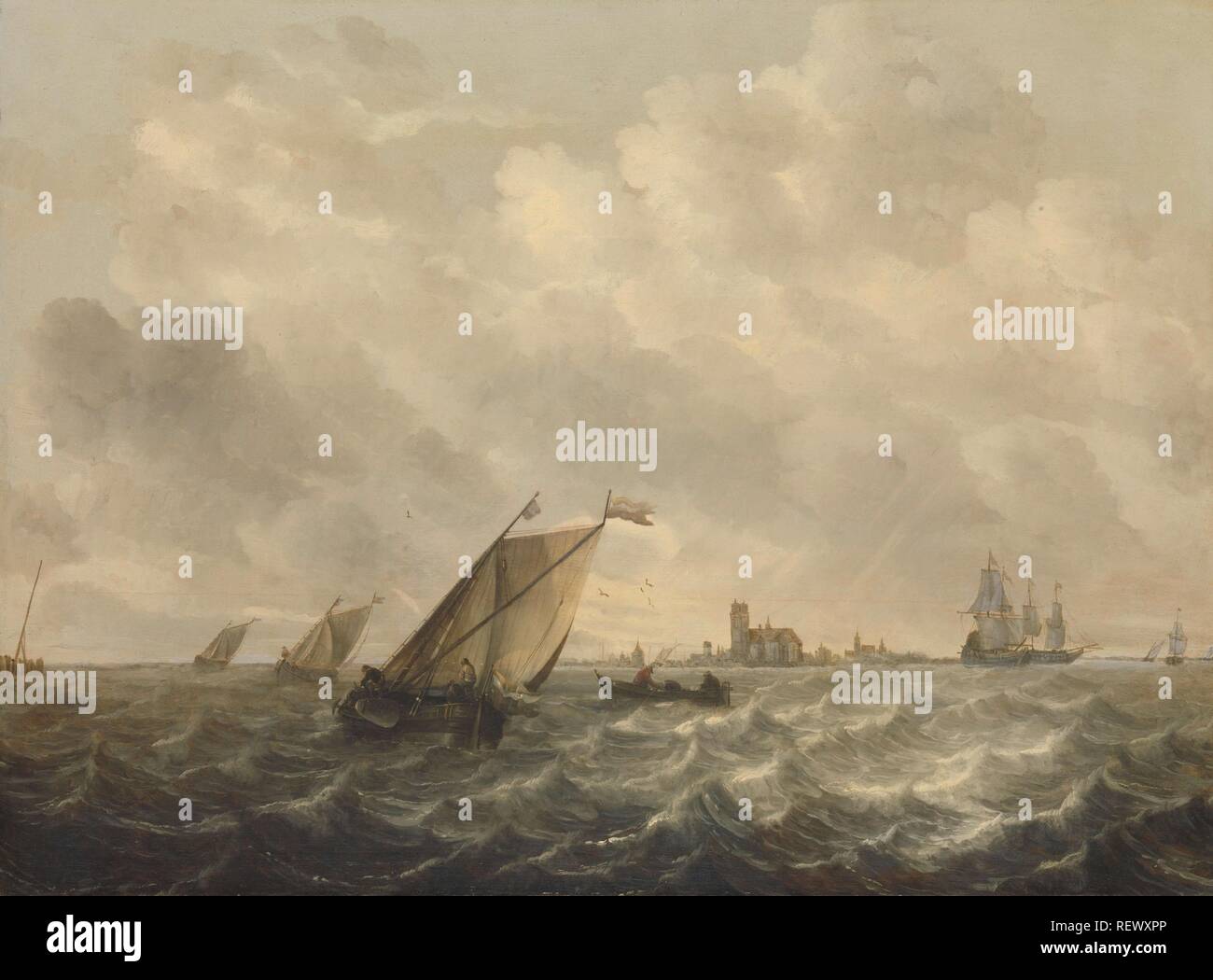 Vue sur la rivière. Dating : 1650 - 1670. Dimensions : H 71 cm × l 95 cm. Musée : Rijksmuseum, Amsterdam. Auteur : Abraham Hendricksz. Van Beyeren. Banque D'Images