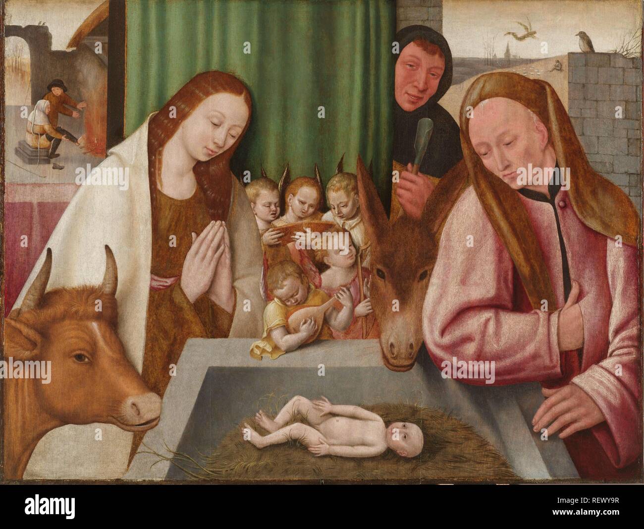 Nativité. Dating : ch. 1550 - c. 1600. Lieu : sud des Pays-Bas. Mesures : support : H 58 cm × w 76 cm. Musée : Rijksmuseum, Amsterdam. Auteur : Jheronimus Bosch (manière de). Banque D'Images