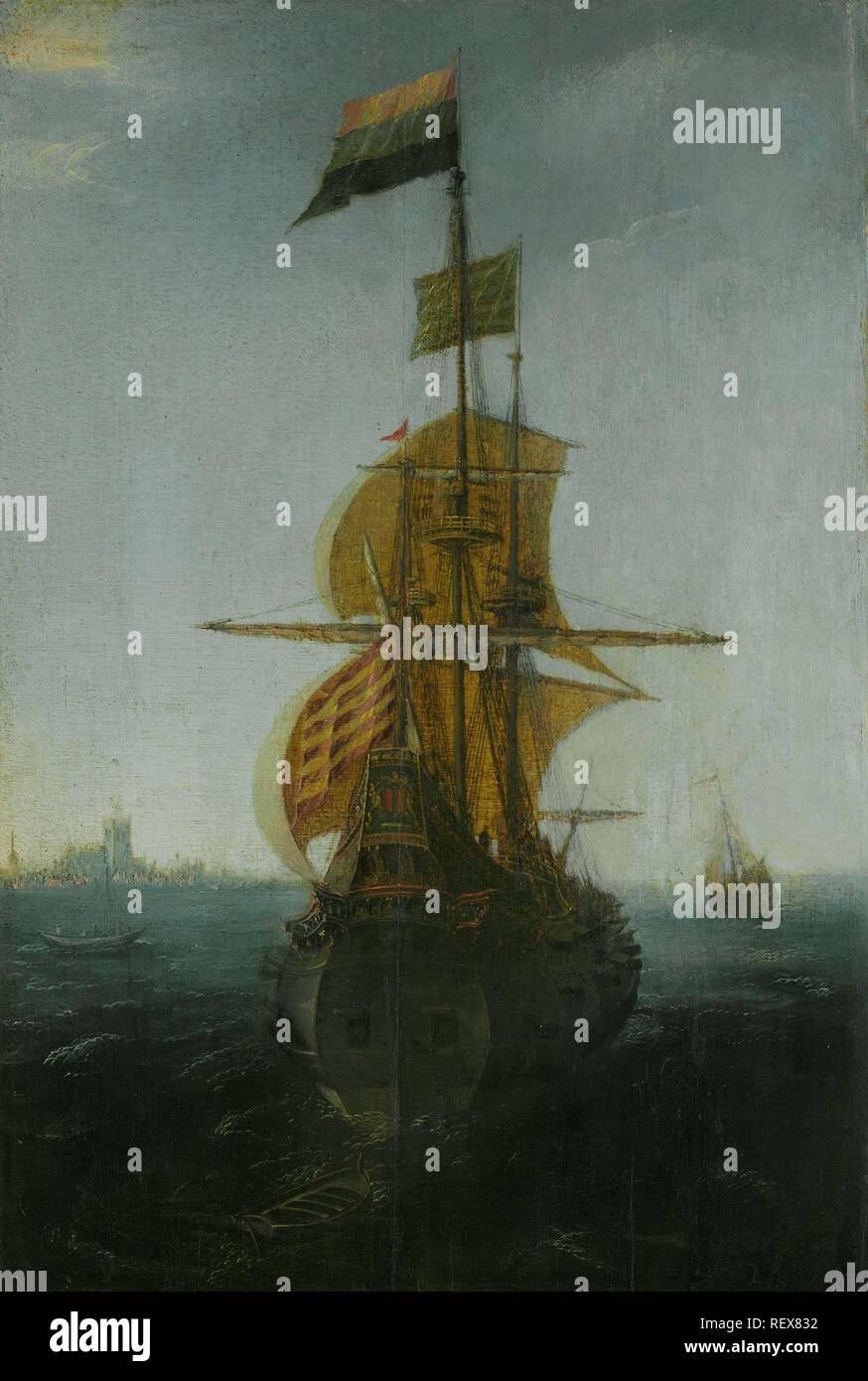 Une compagnie des Indes d'Amsterdam. Dating : ch. 1625 - 1650. Mesures : support : h 43,5 cm × 29,3 cm ; w d 4 cm. Musée : Rijksmuseum, Amsterdam. Auteur : Abraham de Verwer (attribué à). Banque D'Images
