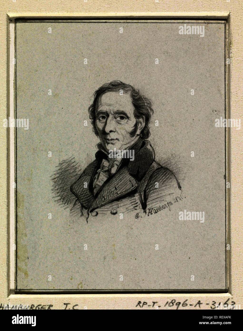Portrait d'Adriaan de Lelie. Rapporteur pour avis : Johan Coenraad Hamburger. Dating : 1846. Dimensions : H 88 mm × w 68 mm. Musée : Rijksmuseum, Amsterdam. Banque D'Images