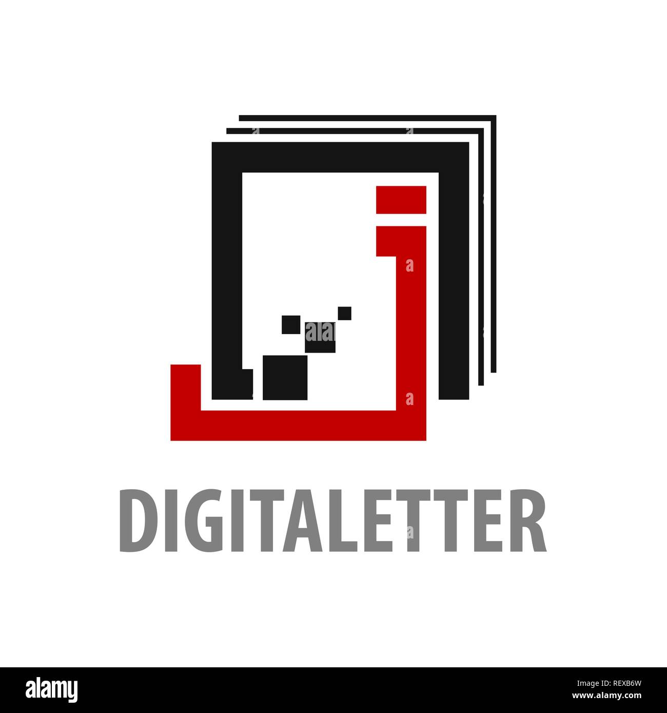 Lettre initiale carré numérique logo J concept design. Modèle de graphique vectoriel de l'élément symbole Illustration de Vecteur