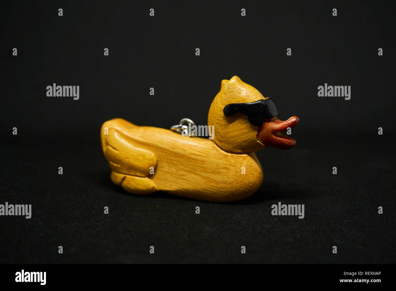 Un endroit frais canard avec un fond noir Banque D'Images