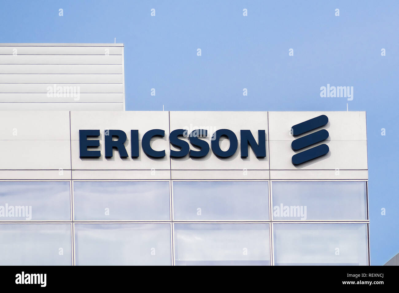 Janvier 20, 2018 Santa Clara / CA / USA - Ericsson bâtiment situé dans la Silicon Valley, South San Francisco bay area Banque D'Images