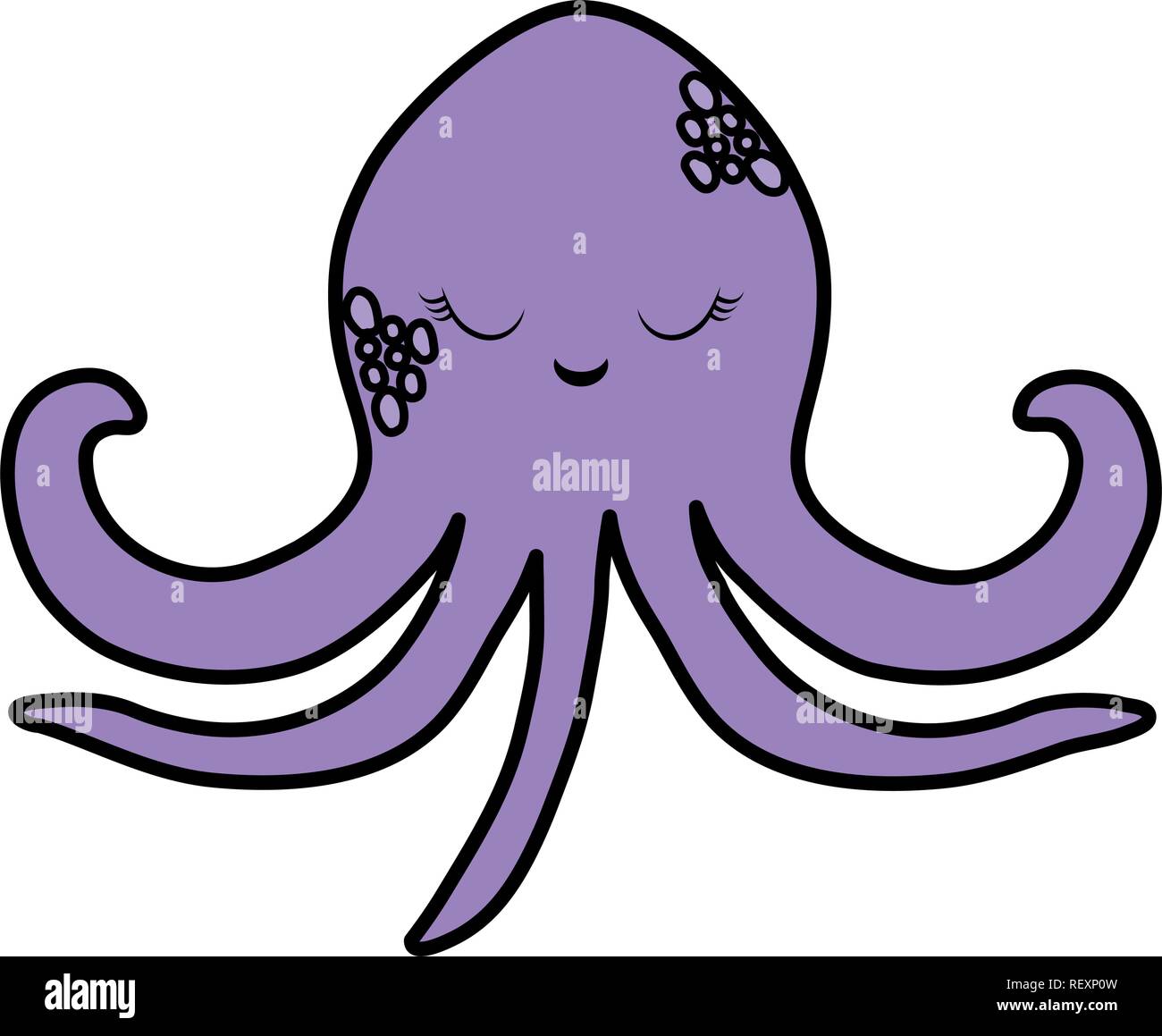 L'icône mignon octupus sur fond blanc, vector illustration Illustration de Vecteur