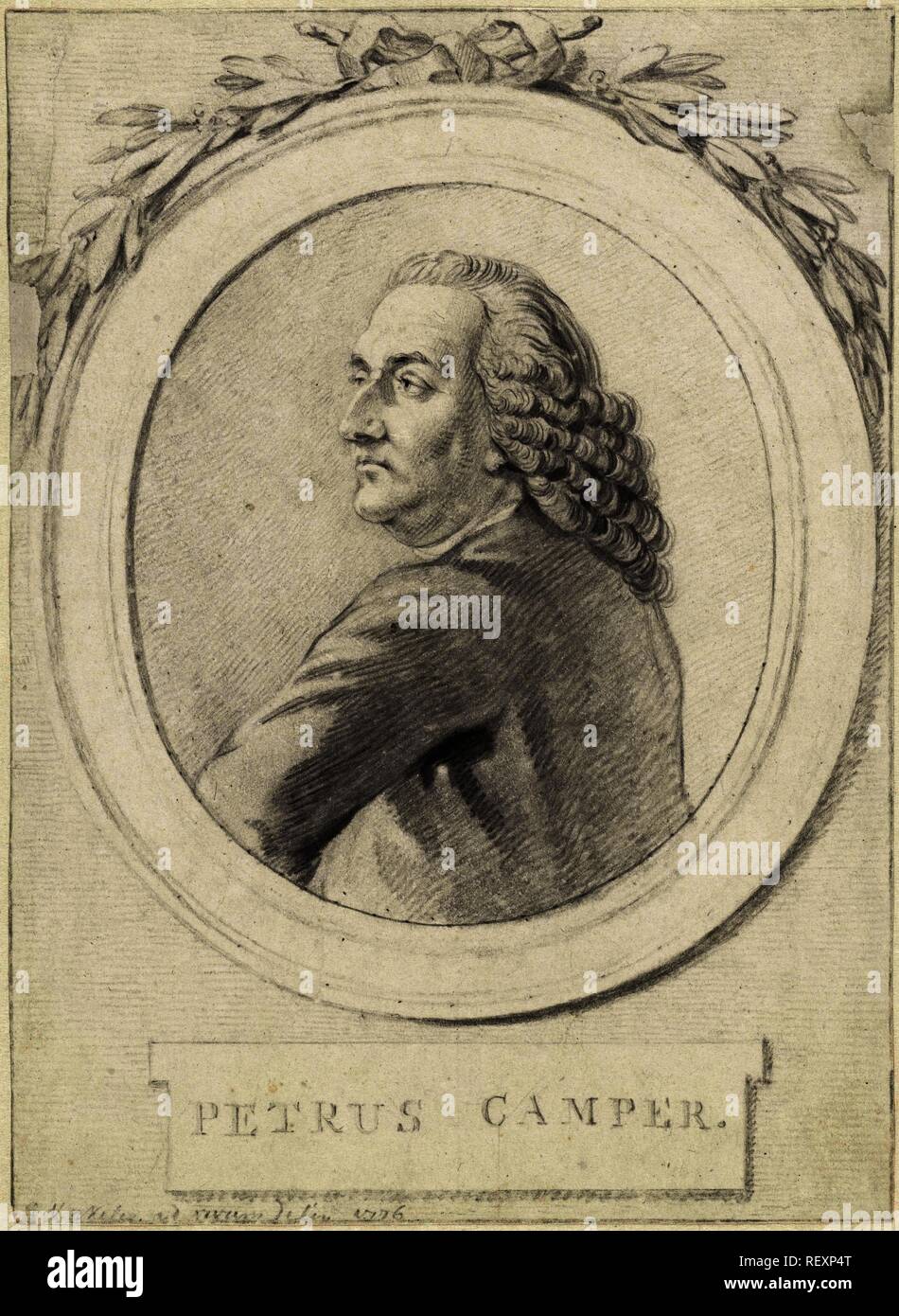 Portrait du professeur Petrus Camper. Rapporteur pour avis : Reinier Vinkeles (I). Dating : 1776. Dimensions : H 200 mm × W 146 mm. Musée : Rijksmuseum, Amsterdam. Banque D'Images