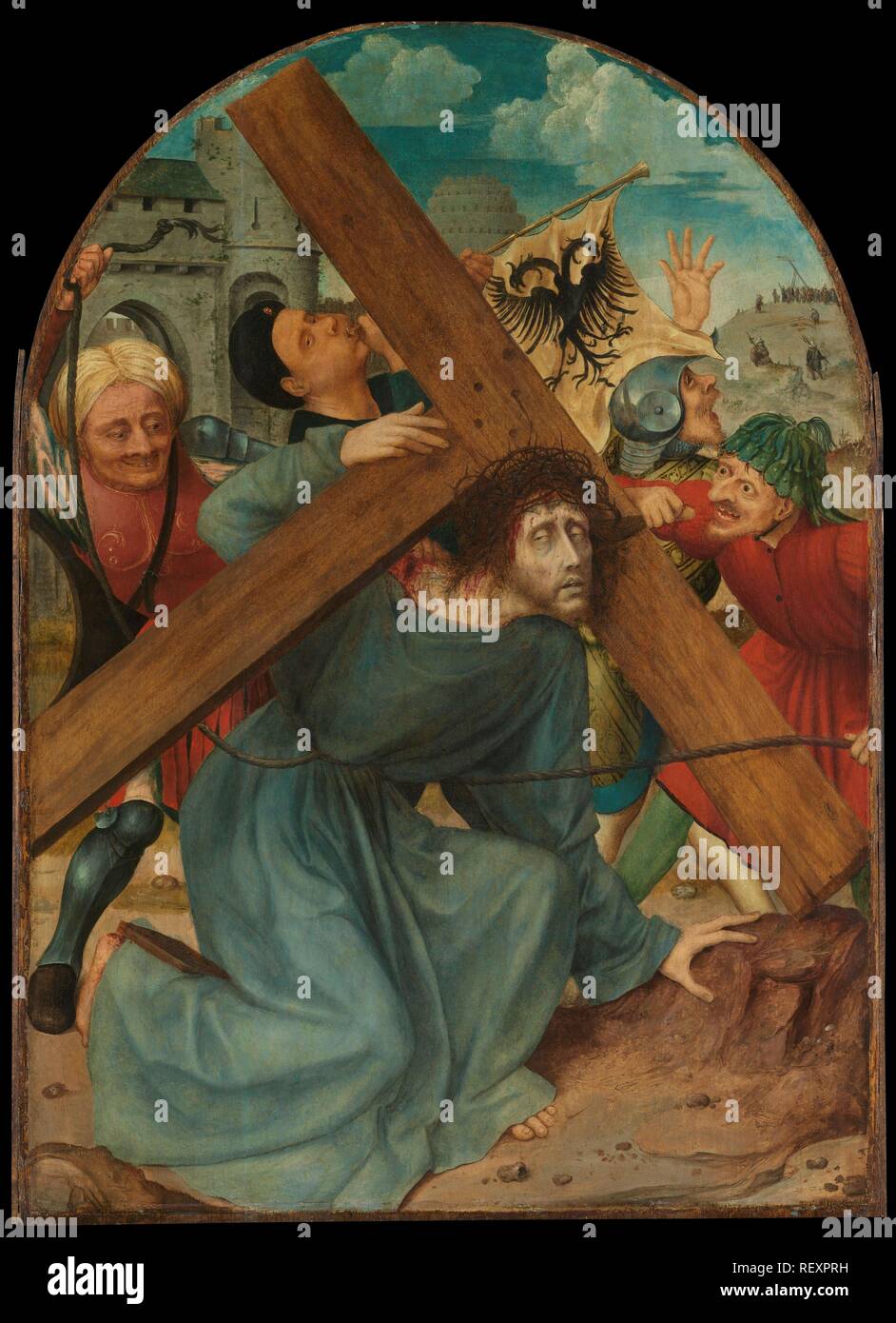Le Christ portant la croix. La valeur comptable de la Croix. Dating : ch. 1510 - c. 1515. Lieu : Anvers. Mesures : support : H 83 cm × w 59 cm. Musée : Rijksmuseum, Amsterdam. Auteur : Quinten Massijs (I). MATSYS, Quentin. MASSYS, Quentin. Banque D'Images