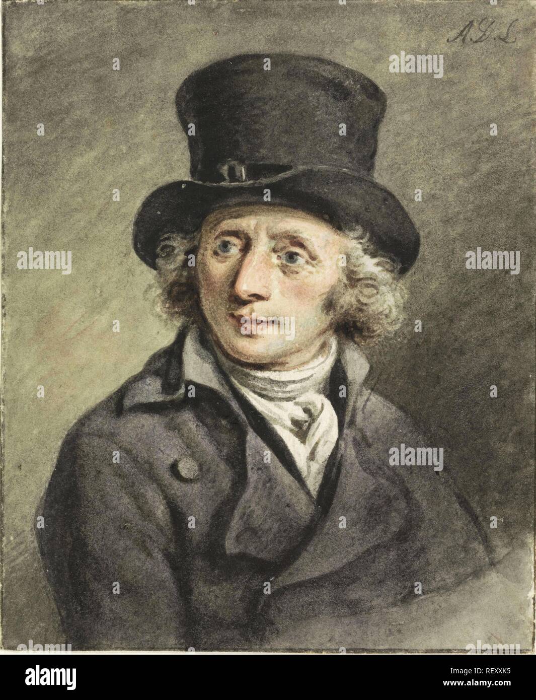 L'auto-portrait. Rapporteur pour avis : Adriaan de Lelie. Dating : 1765 - 1820. Dimensions : H 117 mm × w 96 mm. Musée : Rijksmuseum, Amsterdam. Banque D'Images