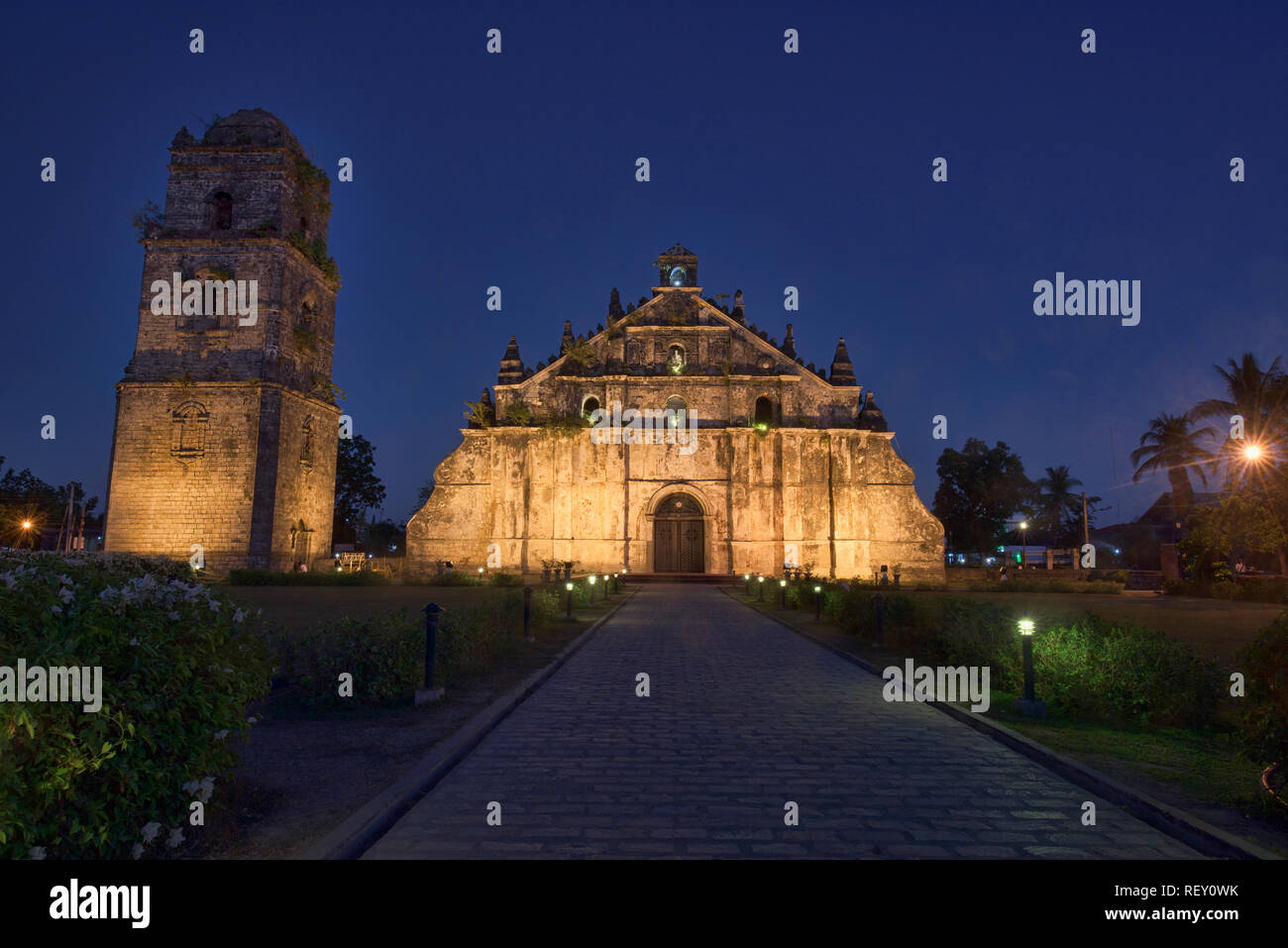 L'UNESCO World Heritage Paoay (St. Augustine) Église, Paoay, Ilocos Norte, Philippines Banque D'Images
