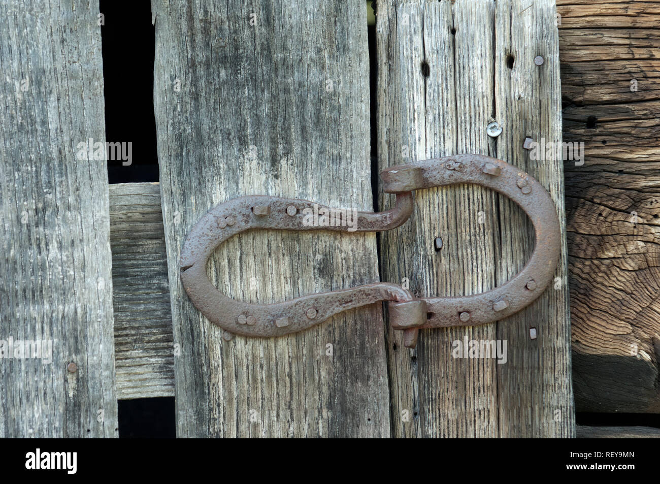 Charnières à la main faite de fer à cheval, le parc national des Great Smoky Mountains, frontière de NC et TN. Photographie numérique Banque D'Images