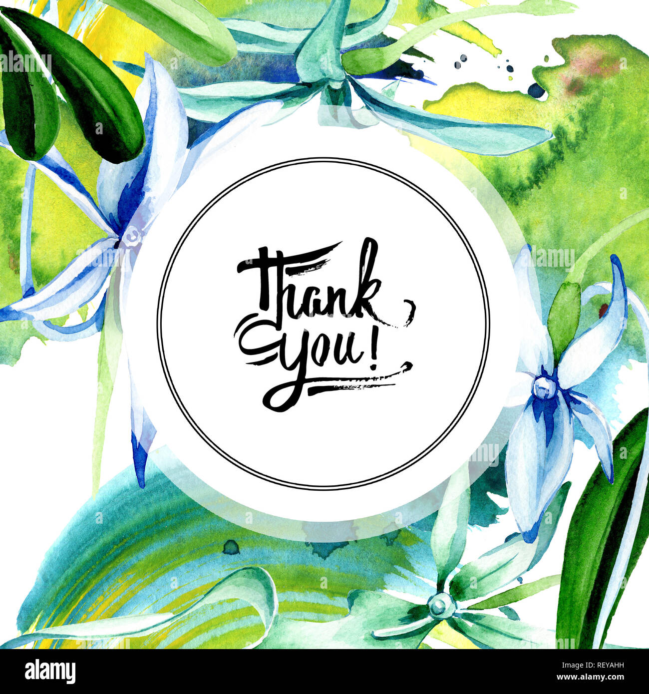 Blue orchidée rare. Botanique Floral fleur. Lame de ressort sauvages isolés de fleurs sauvages. Contexte aquarelle illustration set. Un mode de dessin aquarelle Banque D'Images