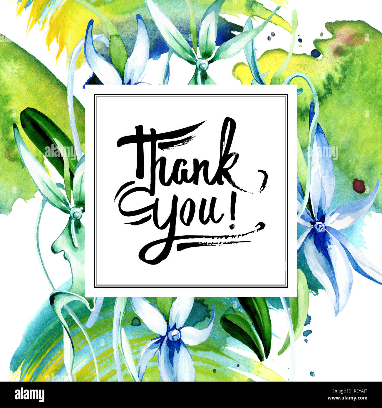 Blue orchidée rare. Botanique Floral fleur. Lame de ressort sauvages isolés de fleurs sauvages. Contexte aquarelle illustration set. Un mode de dessin aquarelle Banque D'Images