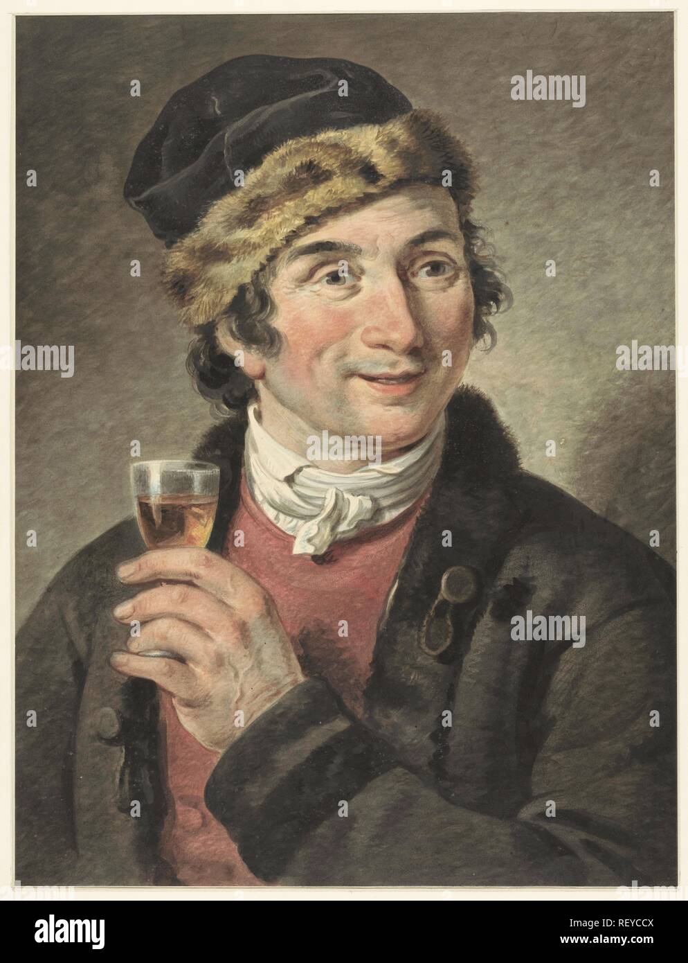 Portrait d'Adriaan de Lelie, avec chapeau sur. Rapporteur pour avis : Adriaan de Lelie. Dating : 1765 - 1820. Dimensions : H 517 mm × W 394 mm. Musée : Rijksmuseum, Amsterdam. Banque D'Images