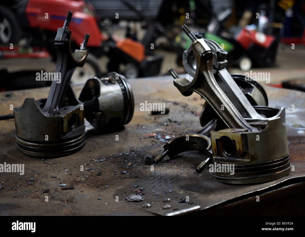 Pistons dans la boutique Banque D'Images