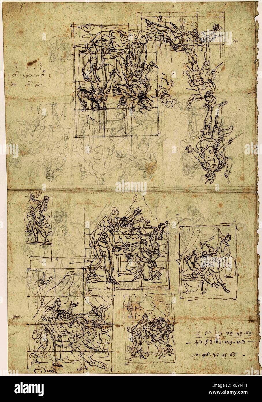 Dessins et modèles industriels pour les représentations de Judith et Holopherne et Jaël et Sisera. Rapporteur pour avis : Carlo Maratti. Dating : 1635 - 1713. Dimensions : H 410 mm × W 280 mm. Musée : Rijksmuseum, Amsterdam. Banque D'Images