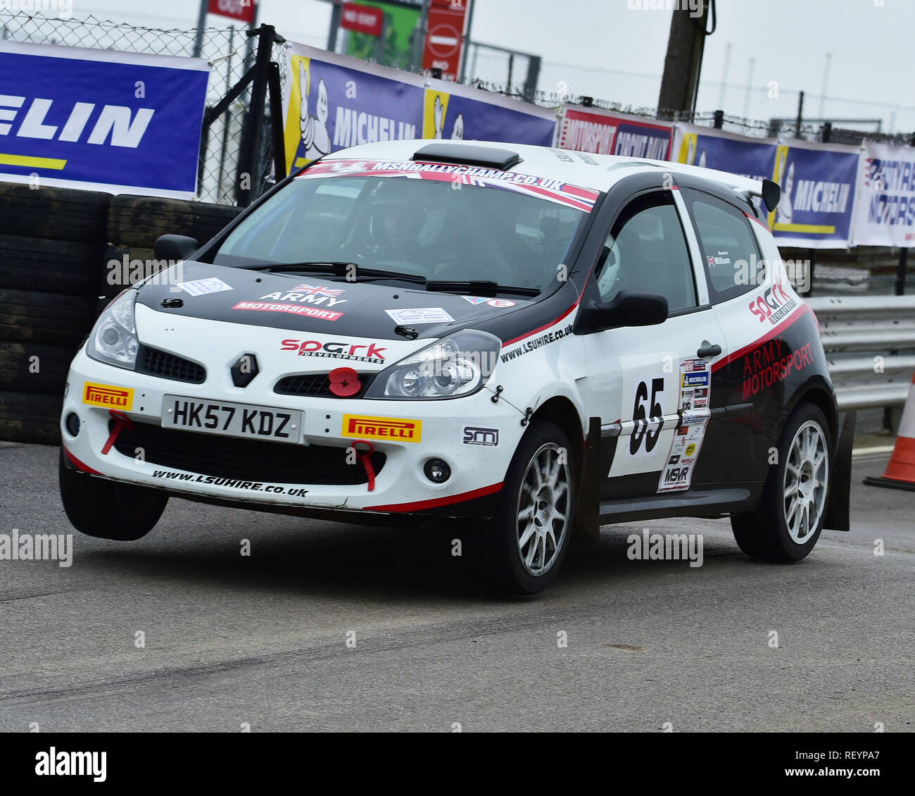 Blair Thomson, Shannon Wilson, Renault Clio, MGJ Rally Étapes, Chelmsford Motor Club, Brands Hatch, samedi 19 janvier 2019, MSV, Rallye Circuit Banque D'Images