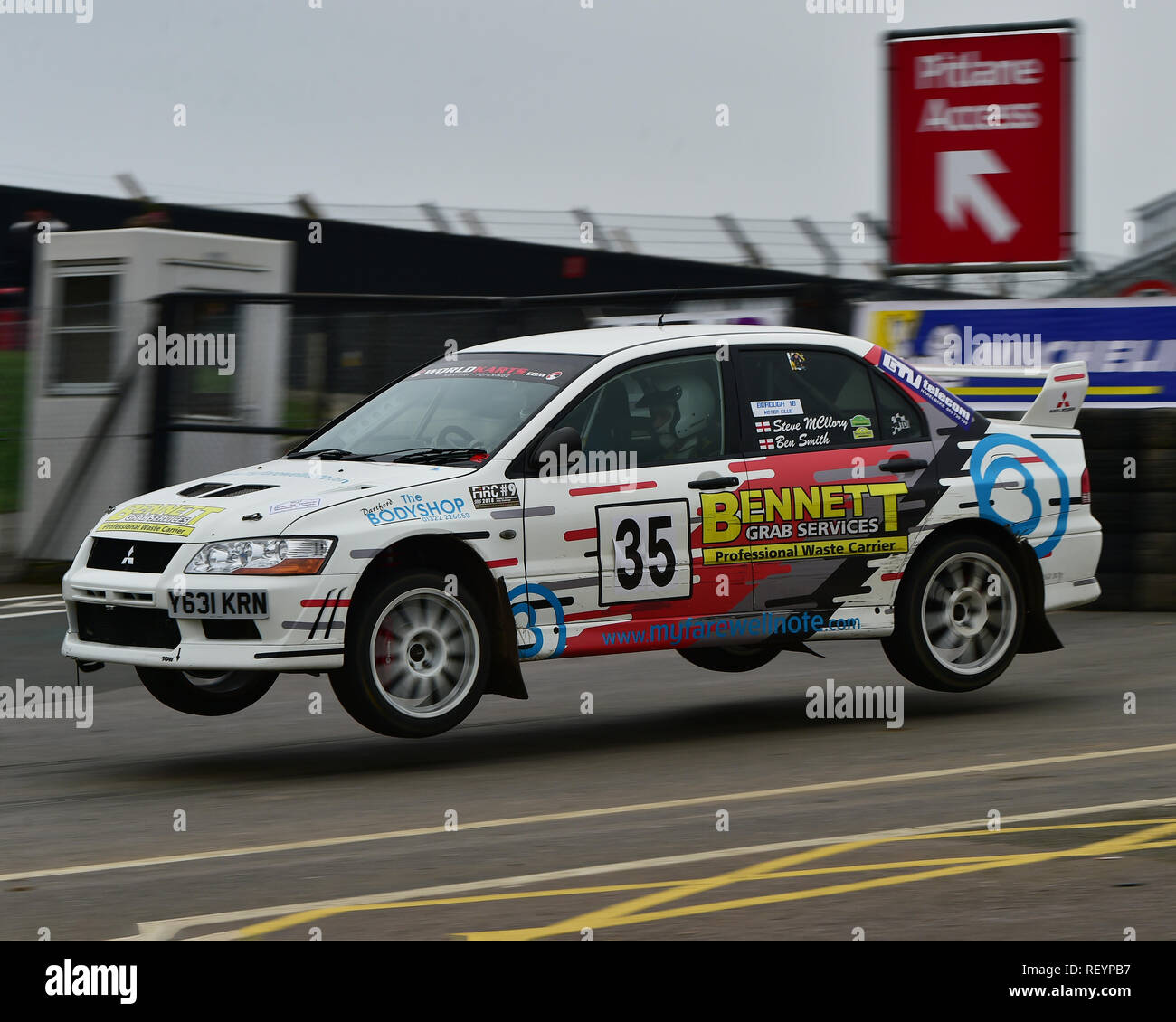 Ben Smith, Jamie Woolley, Mitsubishi Evo 7, MGJ Rally Étapes, Chelmsford Motor Club, Brands Hatch, samedi 19 janvier 2019, MSV, Rallye circuit C Banque D'Images