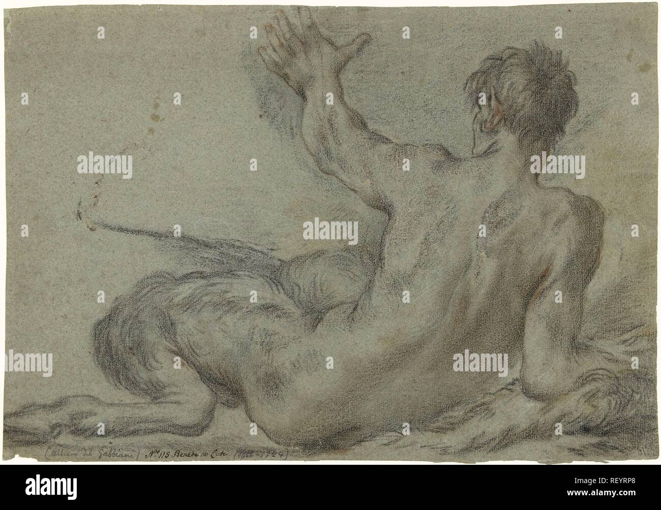 Satyre inclinables. Rapporteur pour avis : Benedetto Luti. Dating : 1676 - 1724. Dimensions : H 272 mm × W 388 mm. Musée : Rijksmuseum, Amsterdam. Banque D'Images
