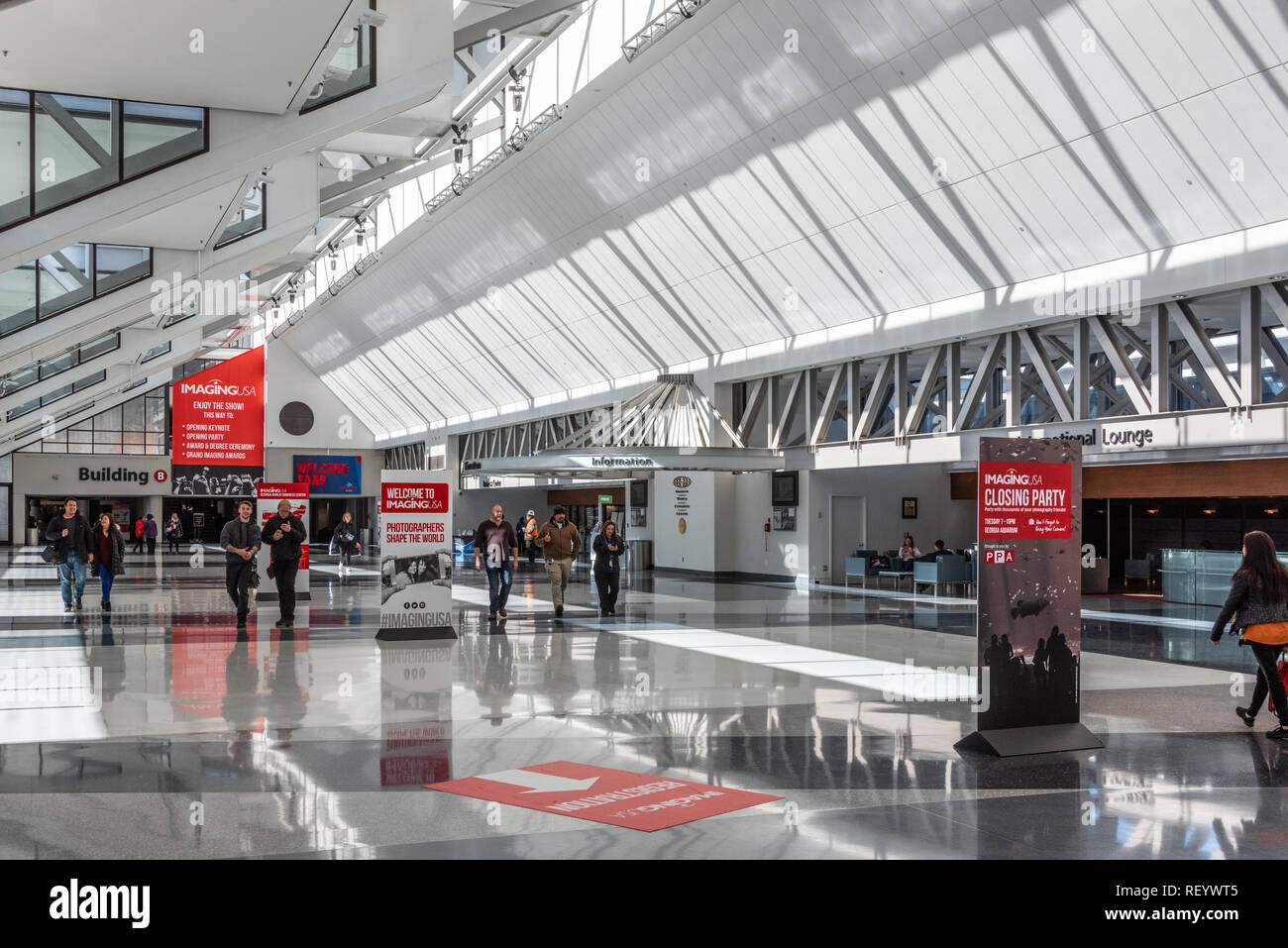 Hall de la Georgia World Congress Center dans le centre-ville d'Atlanta, Géorgie. (USA) Banque D'Images